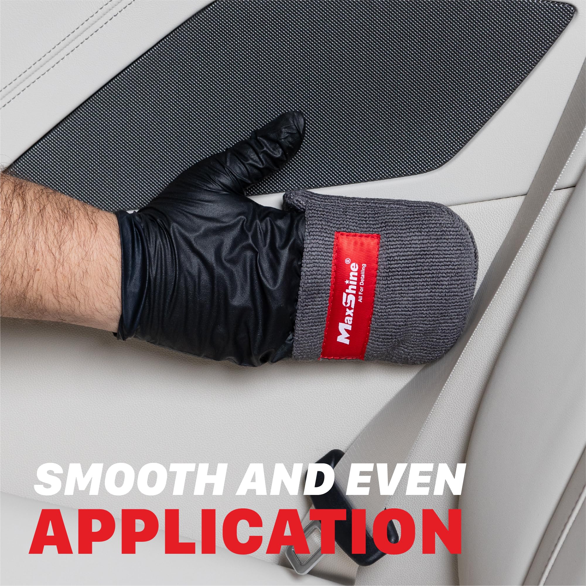 Maxshine Microfiber Universal Coating Applicator Pads, 2-Pack | Finger Pocket Design, Durable & Washable | Reusable Detailing Wax Pads for Car Coating, Sealant & Polish Application