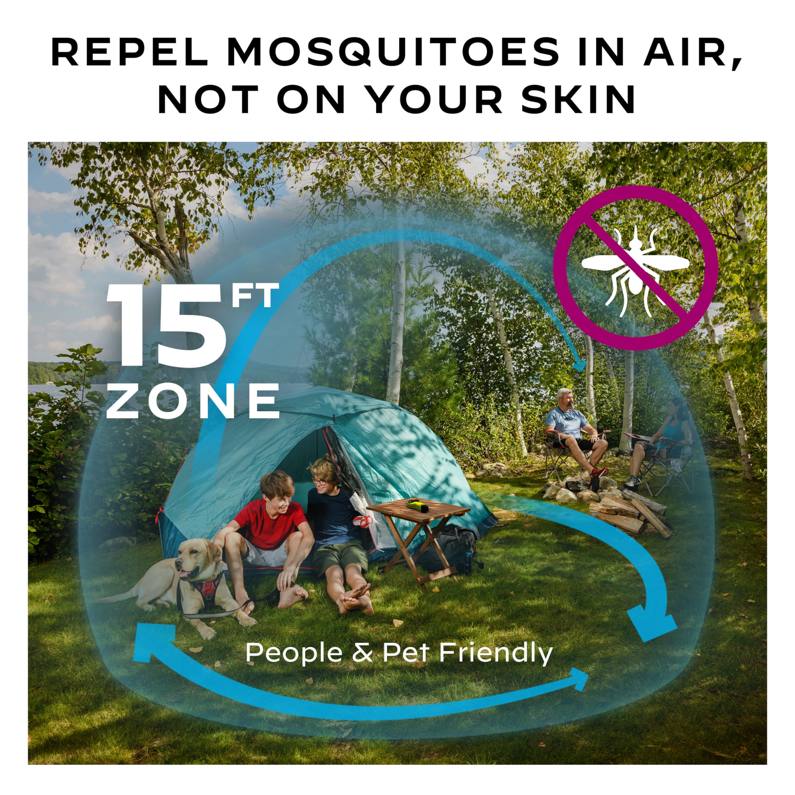 Mosquito Thermacell Portable Repeller; Includes 12-Hour Refill; 15 Foot Zone of Protection; Highly Effective Mosquito Repellent; Deet Free Bug Spray Alternative; Scent Free