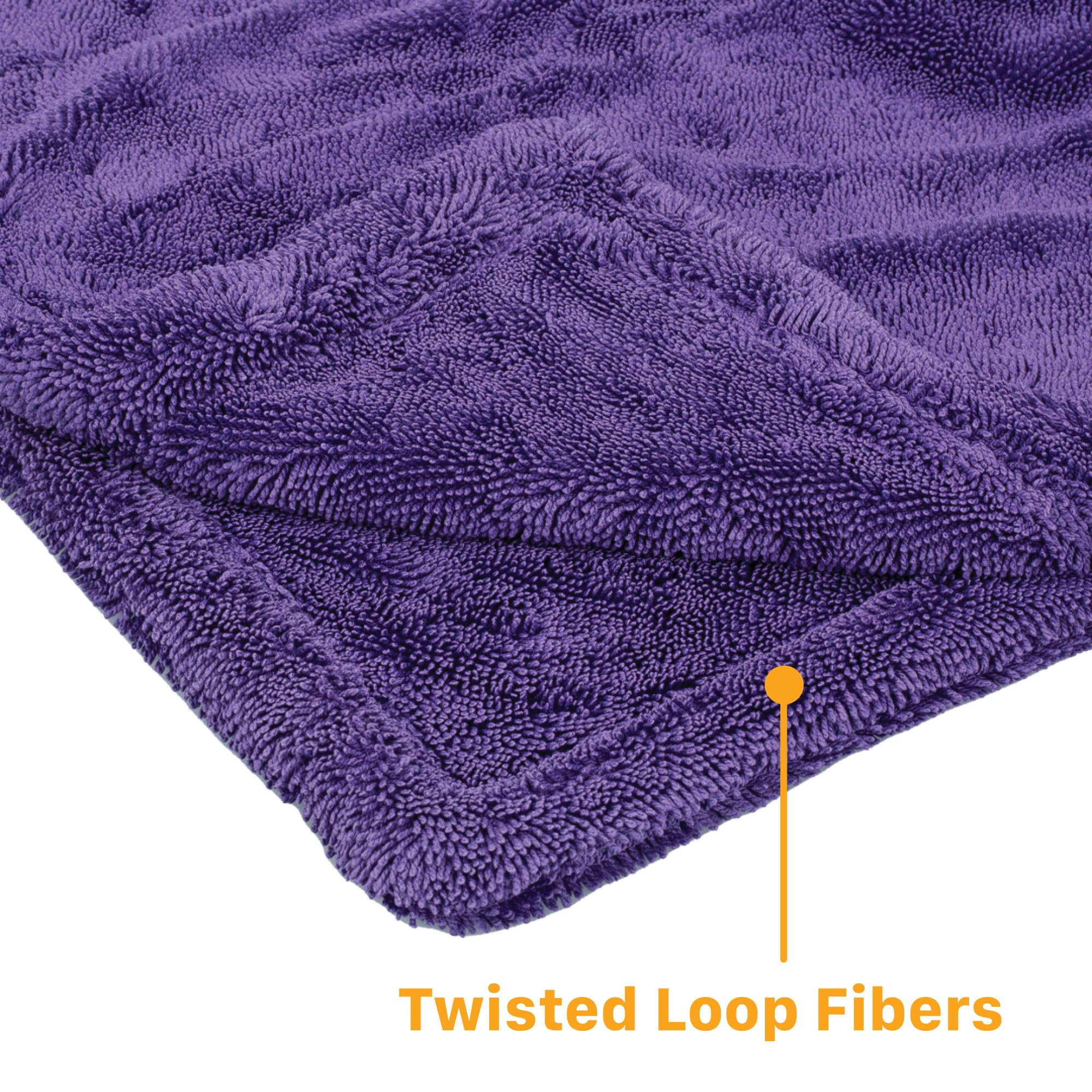Purple Maxshine 24" x 36" Duo Twisted Microfiber Towel (1200GSM) – Large, Plush, Rinse-Free Double-Sided Drying Towel – Super Absorbent Microfiber for Drying