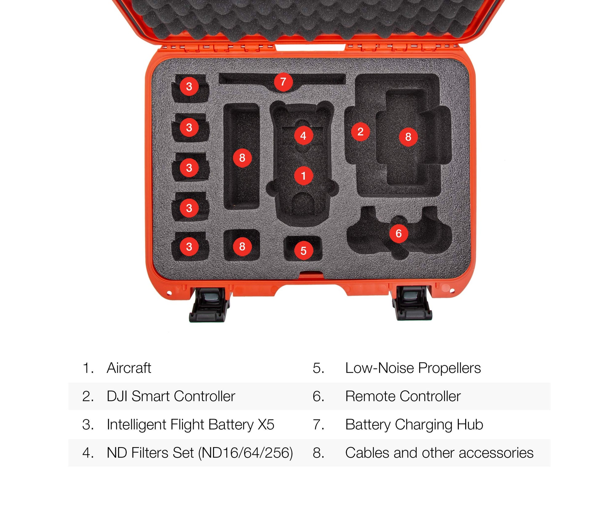 Nanuk Waterproof Hard Case 925 with Foam Insert for DJI Mavic Air 2 + Smart Controller - Orange (925-MAVIA23)