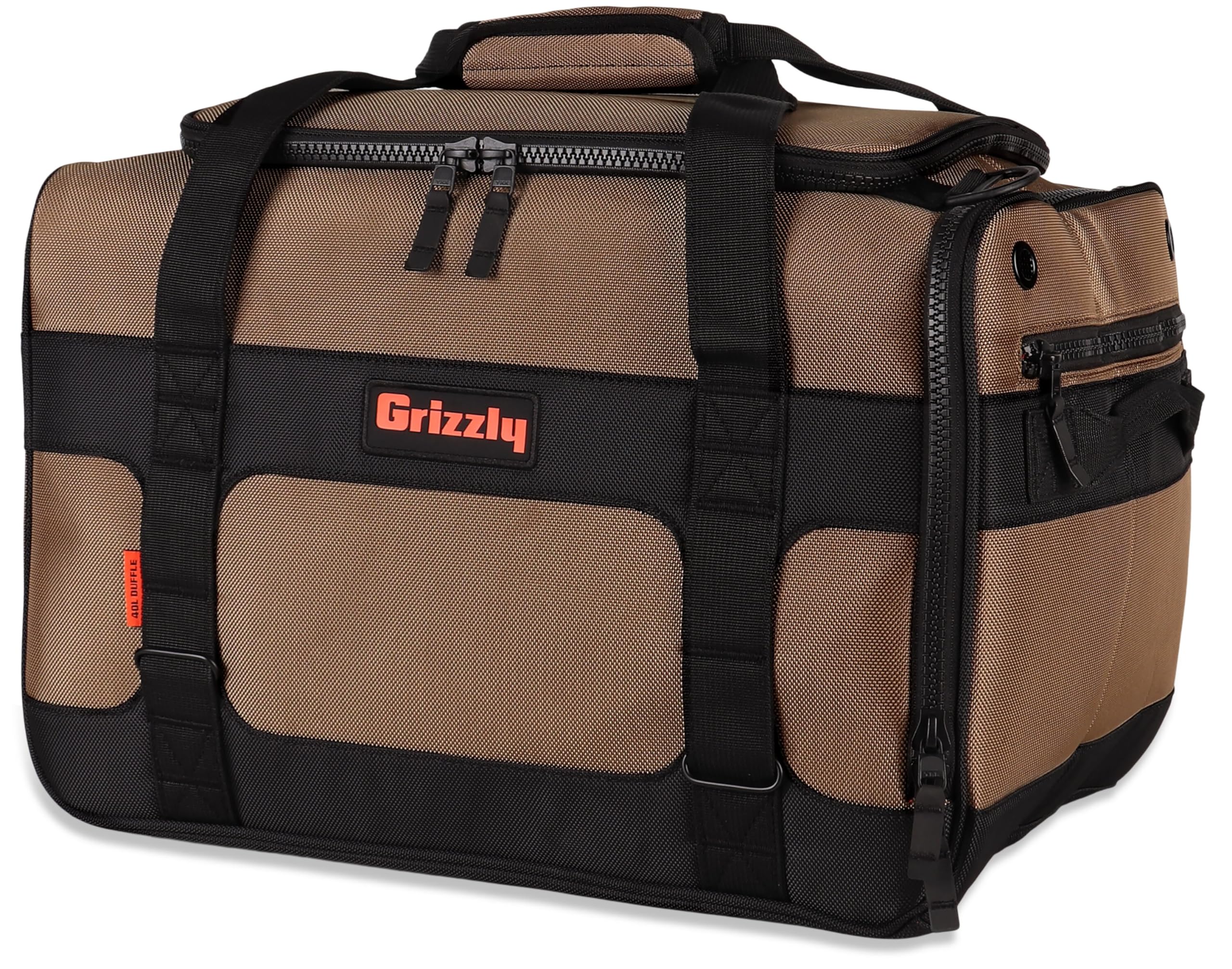 Duffle Grizzly 40 | Heavy-Duty Construction | Water-Resistant Base | 40L Capacity | Large Storage Pocket | Tan
