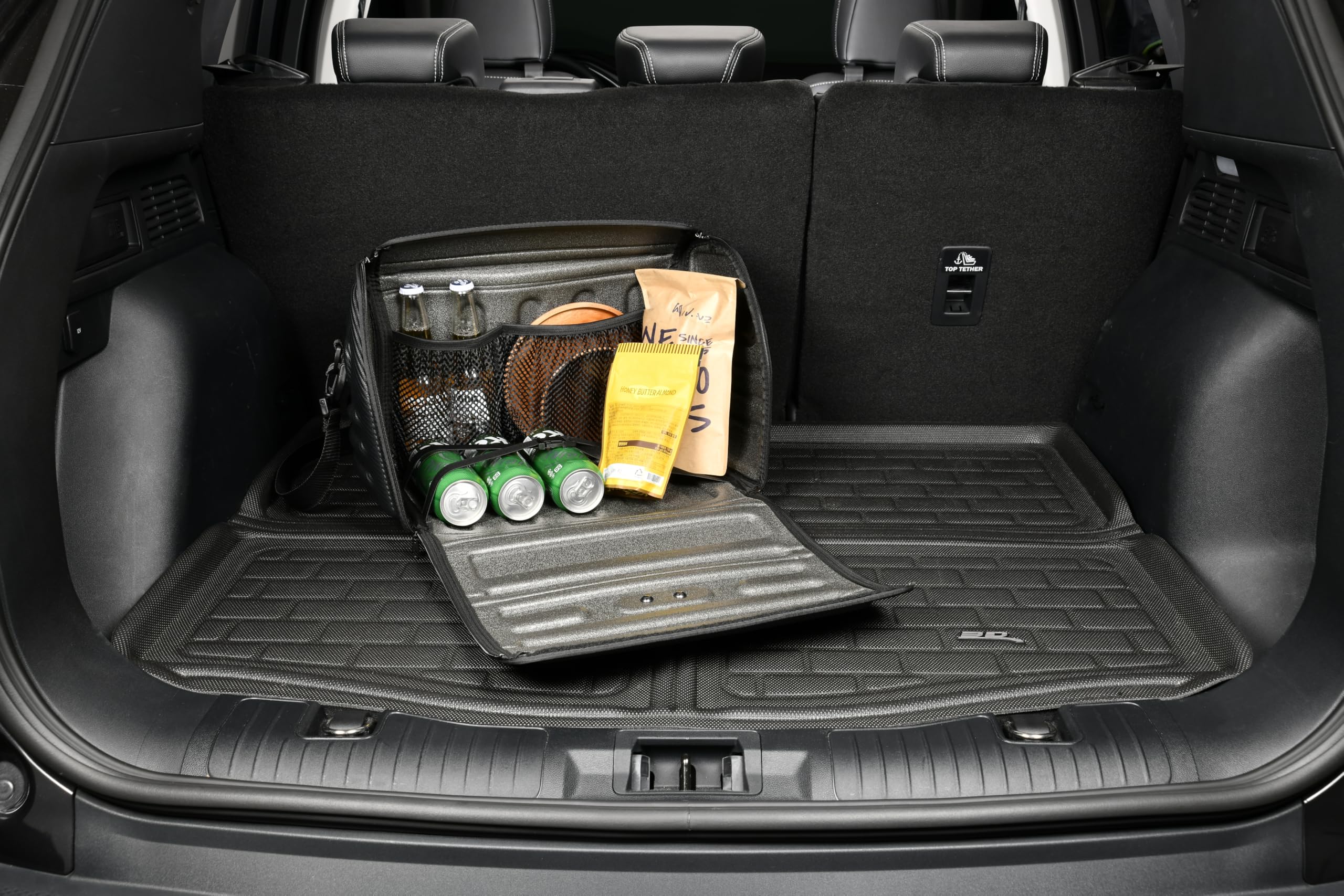 3D MAXpider Trunk Organizer Custom Fit Car (Black) - Handy Carbon Fiber (M) 18"x12"x12"