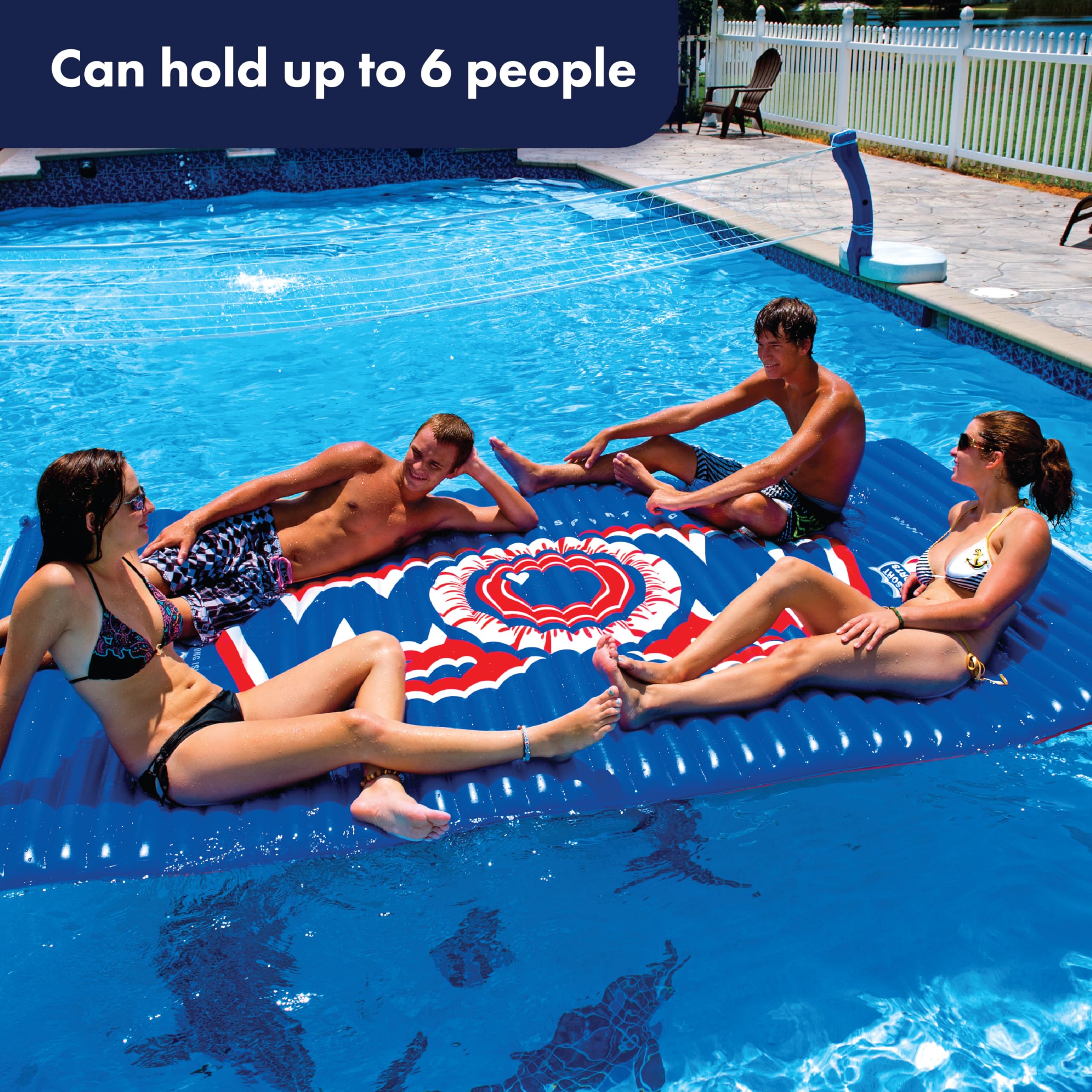 Inflatable Water Walkway WOW Sports, Inflatable Water Mat Pool Float, Ideal for Kids and Adults, 10 x 6 Feet, Blue
