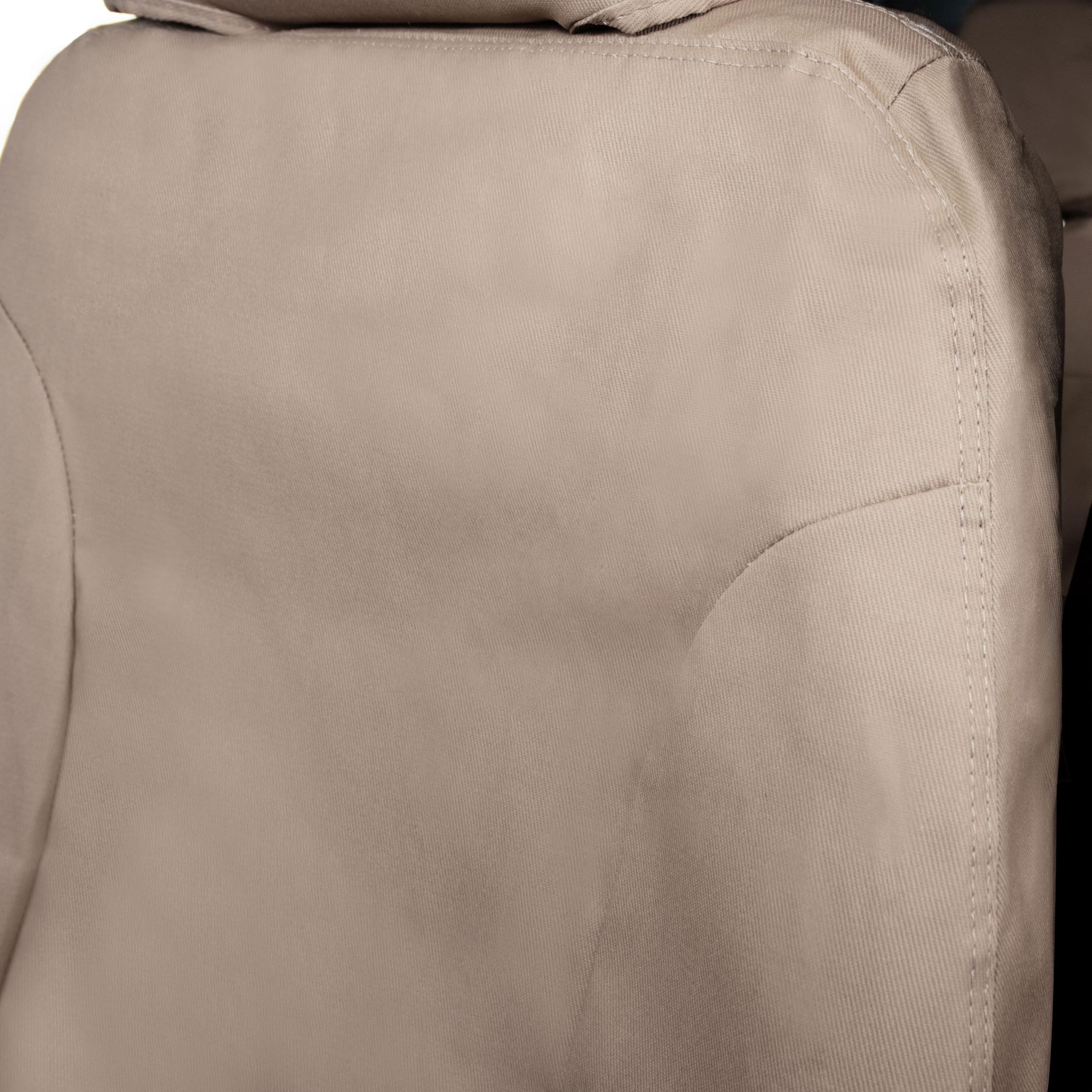 Covercraft Custom Seat Covers Polycotton | Fits 2022-2025 Nissan Pathfinder | 2nd Row 60/40 Bench Seat, Taupe