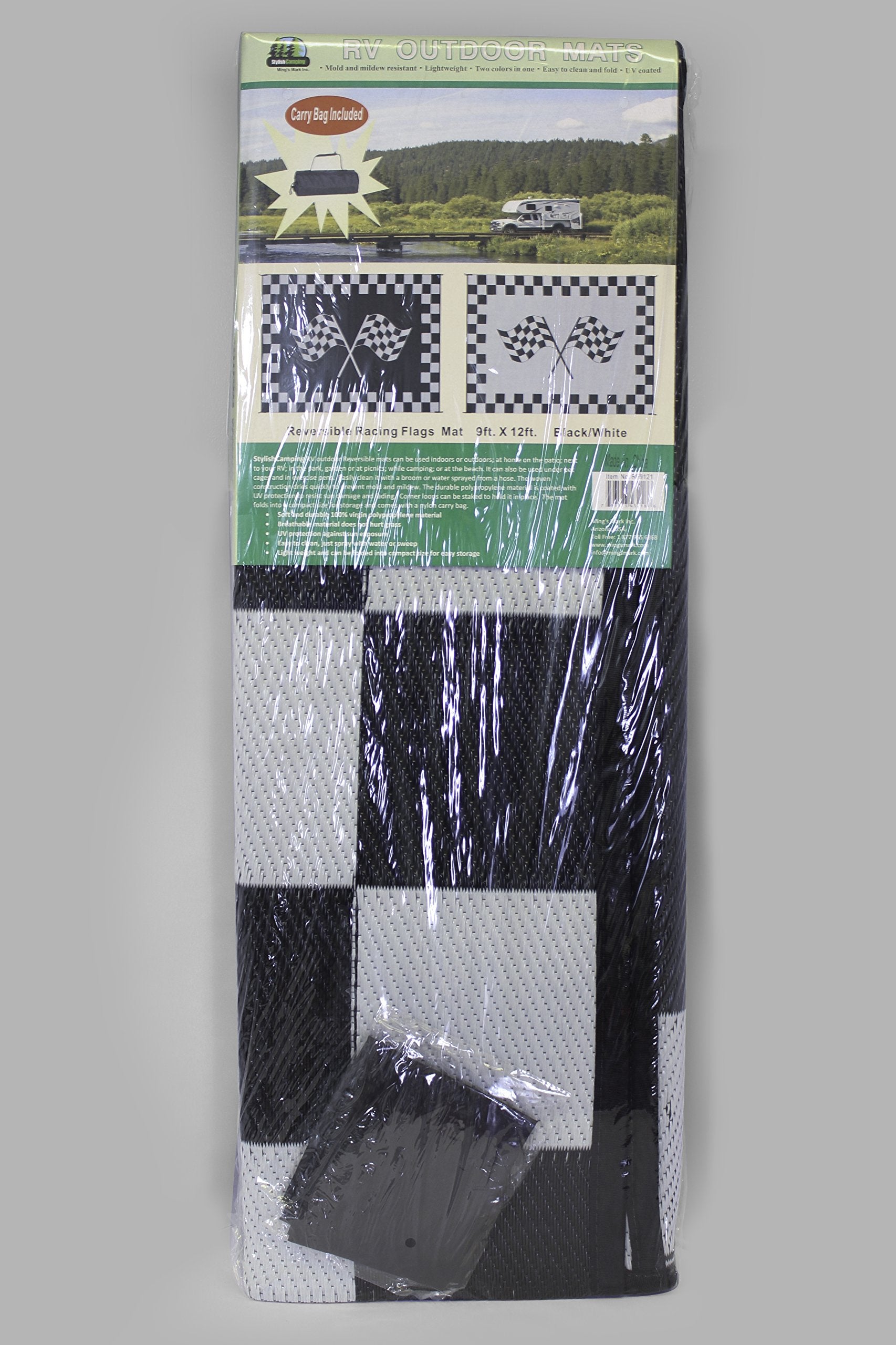 Ming's Mark Stylish Camping RF-9121 9" X 12" Racing Flag Mat
