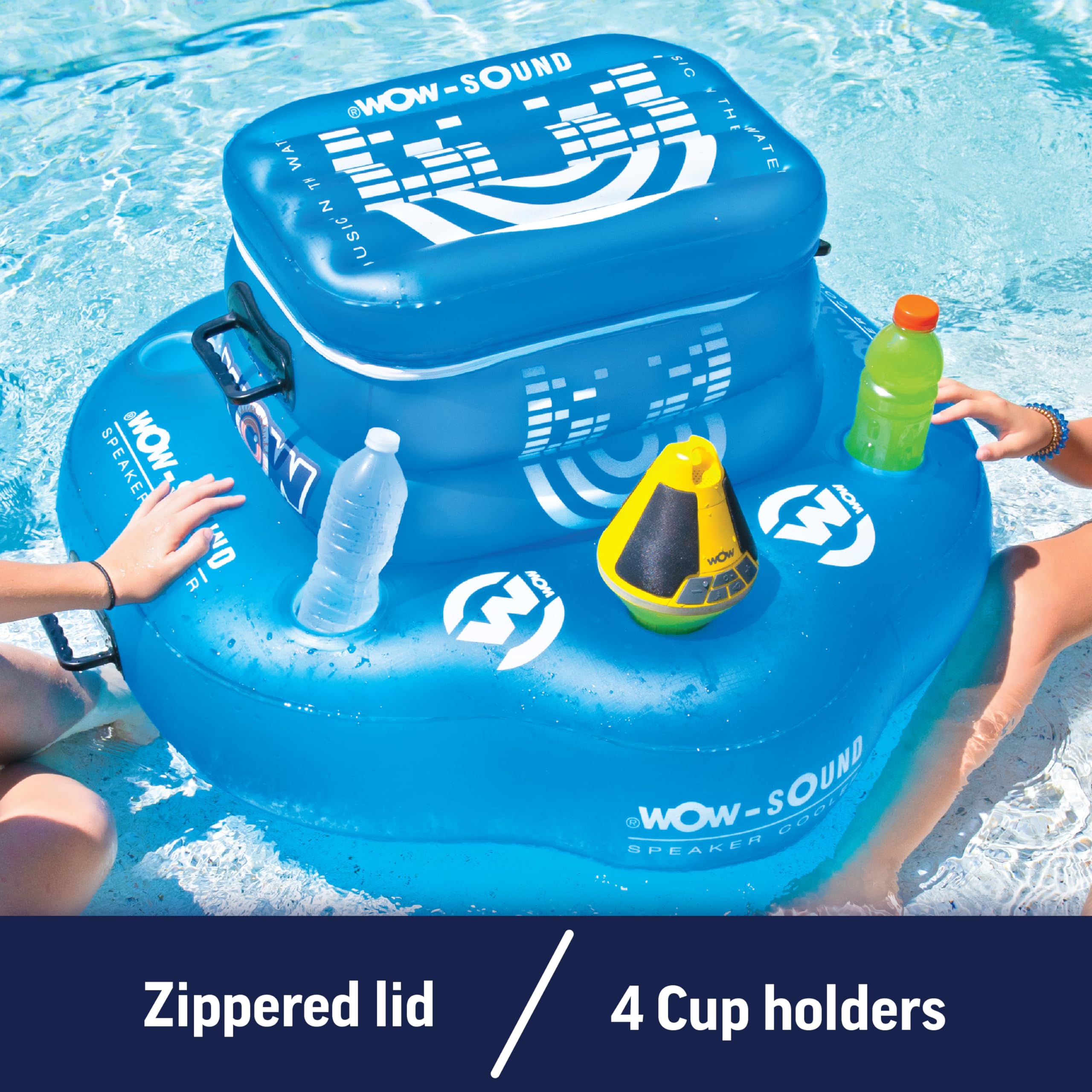 Float Fridge WOW Sports - Inflatable Floating Cooler - Portable Ice Chest For Pool & Beach - 30 Pack Capacity