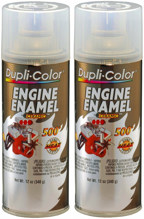Dupli-Color Clear Enamel Paint 12 Ounce for Engine, High-Gloss, Outdoor Use, Waterproof, Metal Surface, 24 Ounce