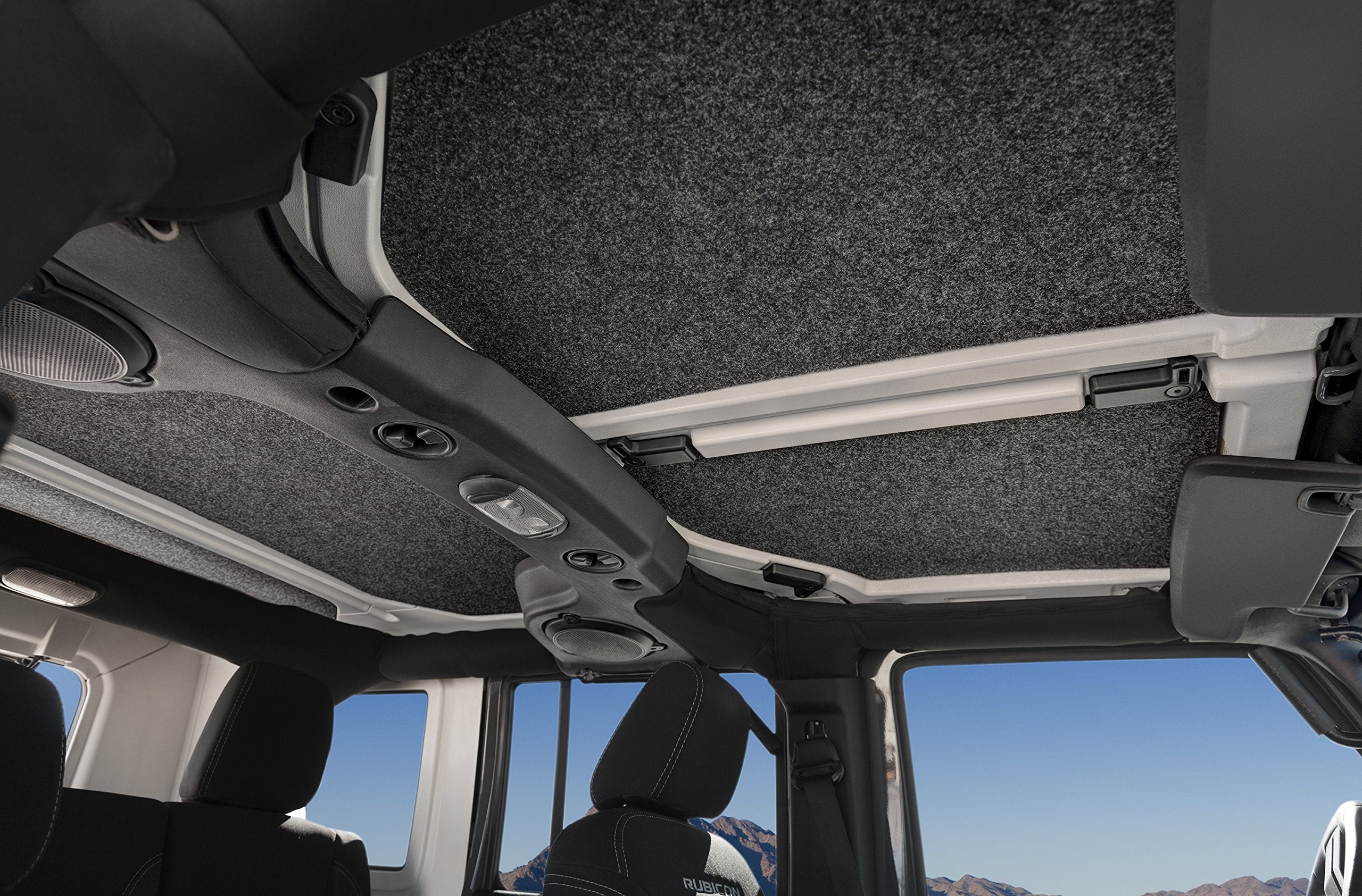 Jeep Bedrug Headliner | 2007 - 2010 Jeep Wrangler JK UNLTD 4 Door, Custom cut, Grey - 4 pc. | HLJK074DRK