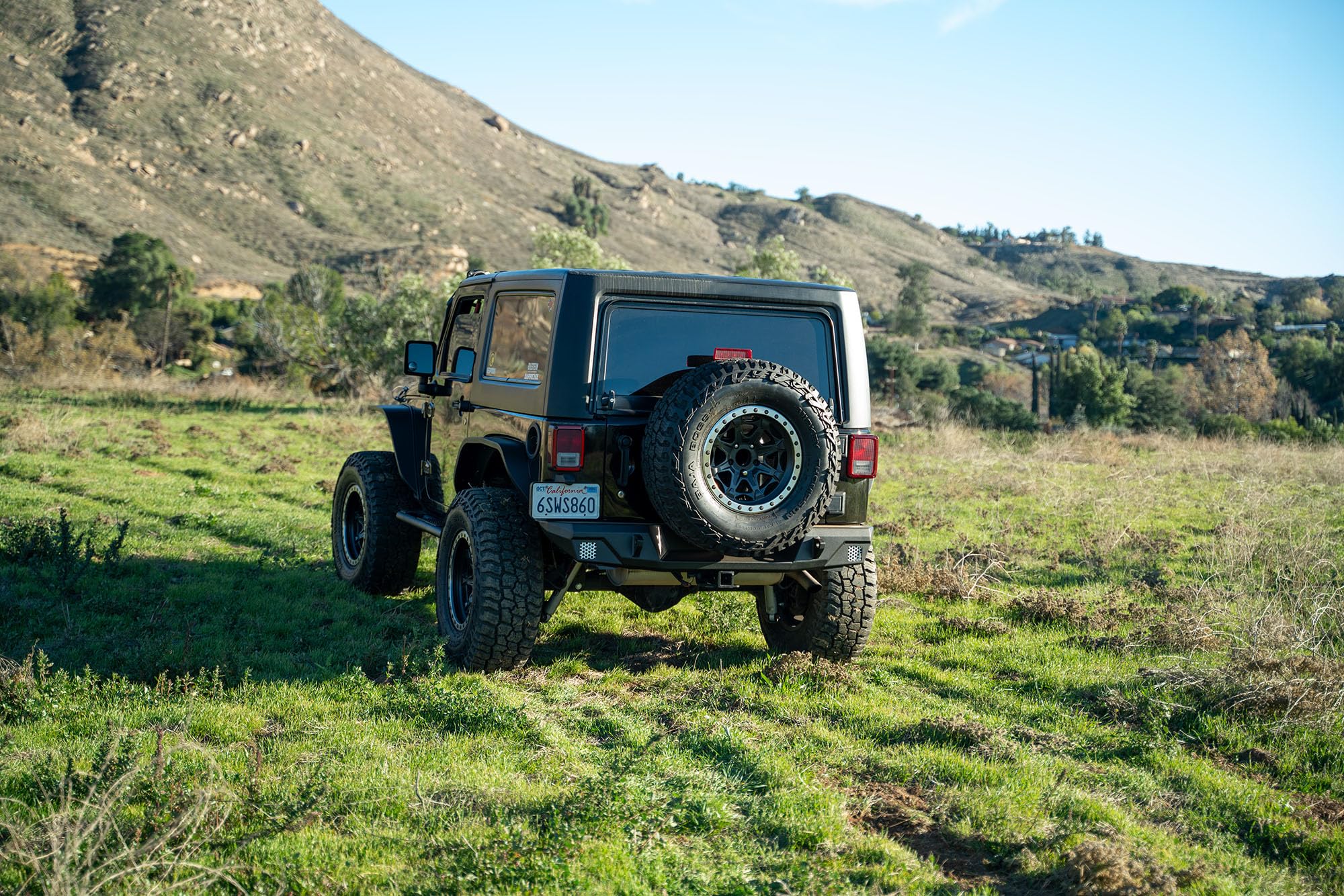 FS-7 Series DV8 Offroad Rear Bumper for the 2007-2018 Jeep Wrangler JK | Jeep Mid-Width Rear Bumper | Compatible with Factory Hitch | Fits up to 37” Spare Tire (Max 4.5” Backspacing Wheels)