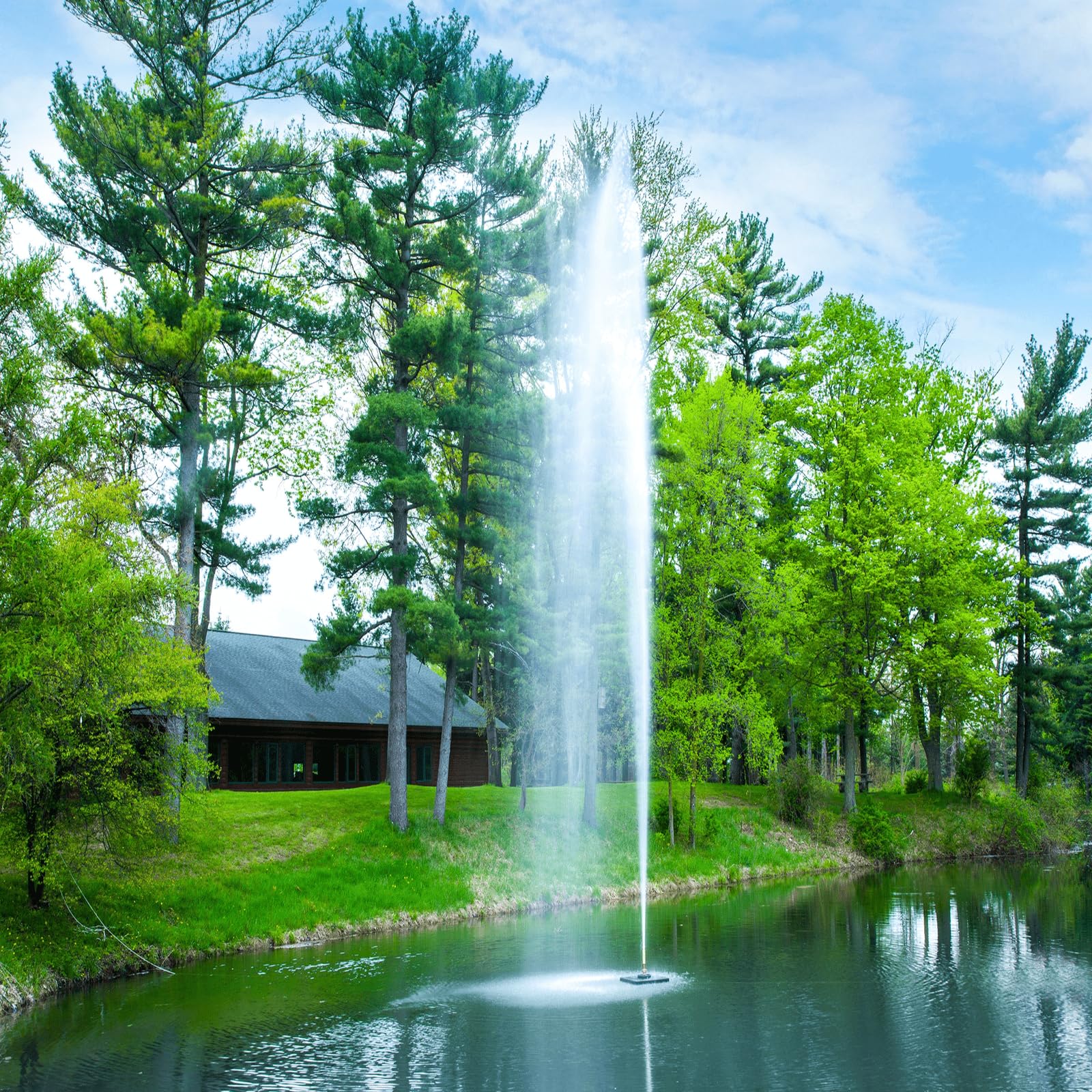 Gusher Fountain Scott Aerator 1/2 HP 230V Pond Aerator with 70 ft. Electric Cord | Decorative Pond Fountain | Aerating Fountain for Lakes & Ponds | Maintenance Free Stainless Steel Fountain