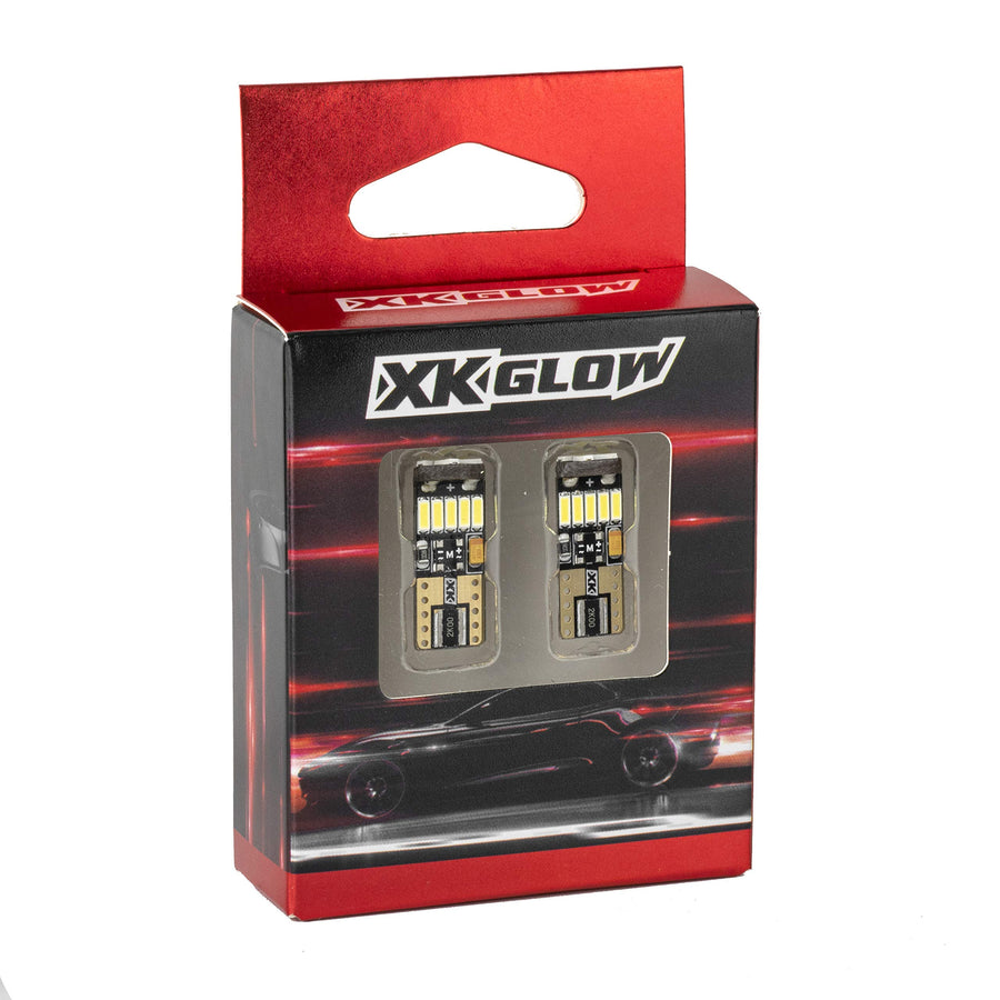 XKGLOW White XK-T10-W 194 Error Free Ultra Bright T10 LED Bulb 2pc Set with Built-in Canbus