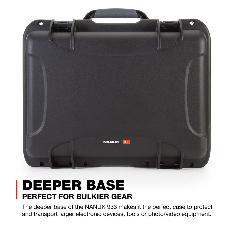 Waterproof Nanuk 933 Hard Case with Padded Dividers - Black
