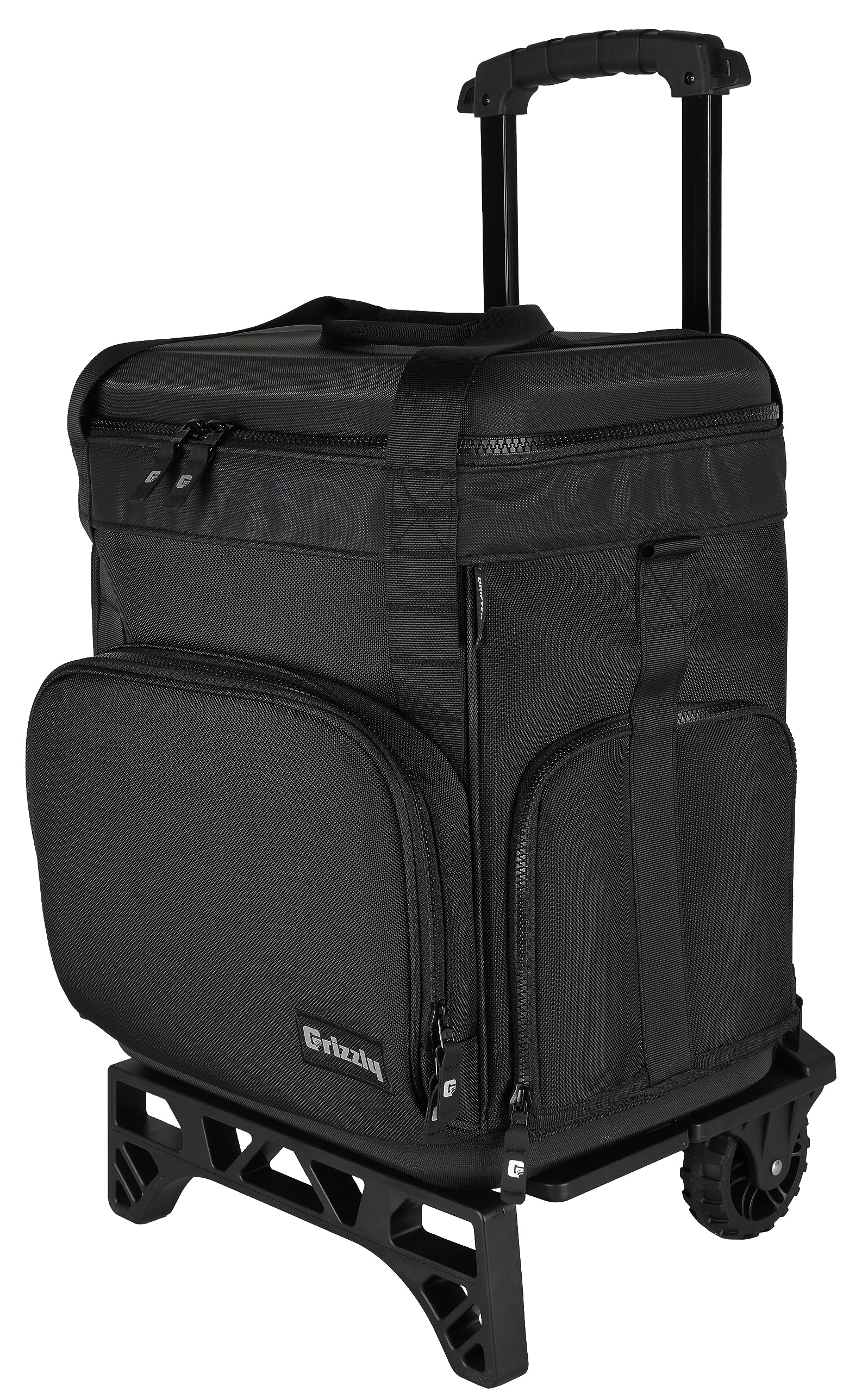 30 Wheeled Grizzly Drifter Soft Sided Cooler | 30 qt Cooler Bag | Ice Chest for Beach Boat Camping Car Fishing Golf Hiking Hunting Lunch | Lightweight Wheeled Portable Insulated Water | Blackout