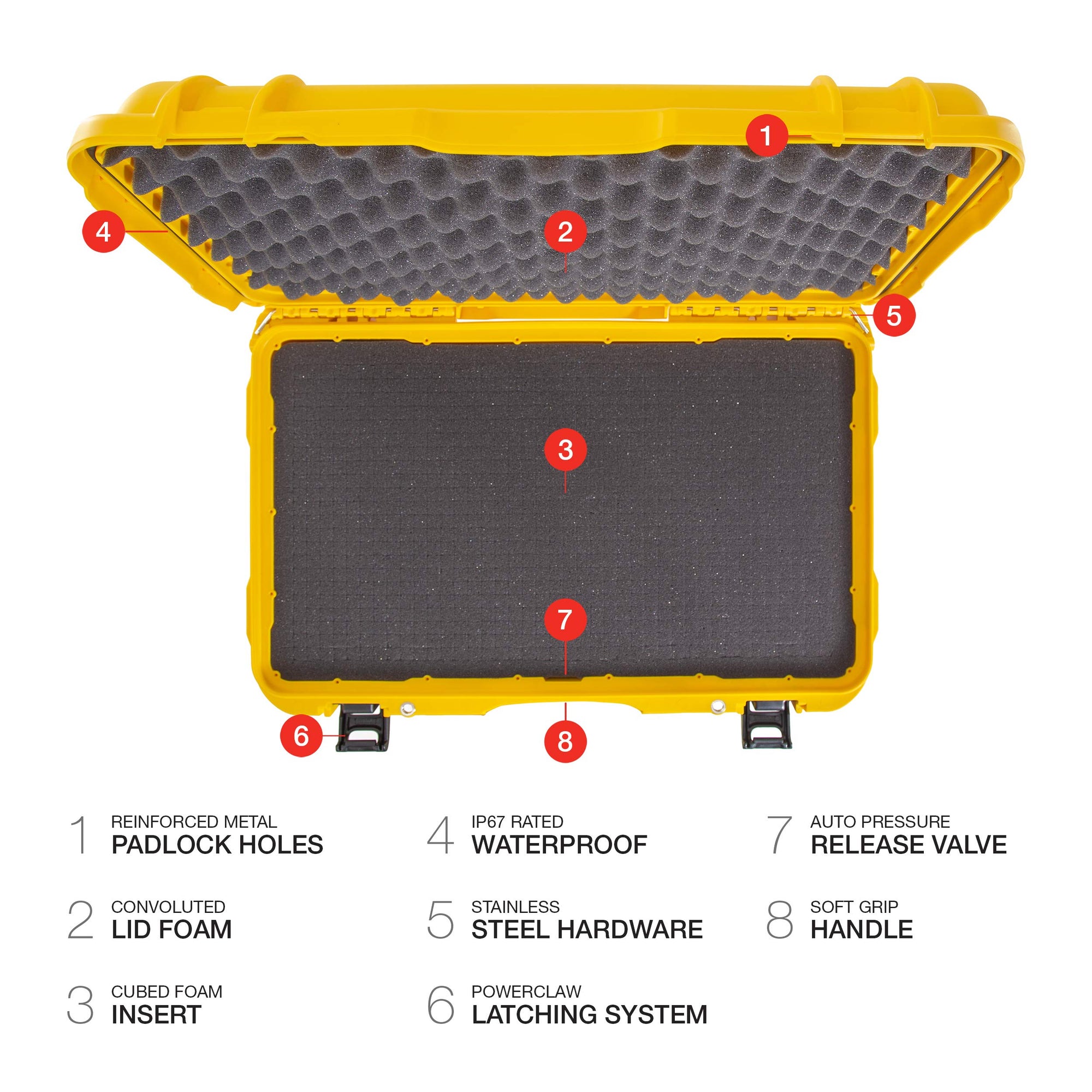 Waterproof NANUK 938 Hard Case with Wheels and Foam Insert - Yellow