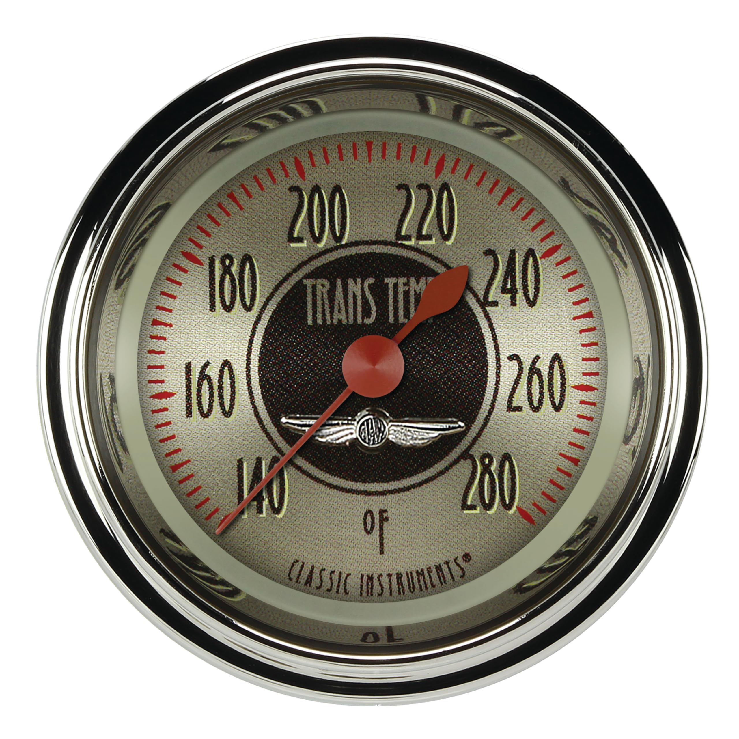 All American Nickel Classic Instruments 2 1/8" Transmission Temperature Gauge Full Sweep