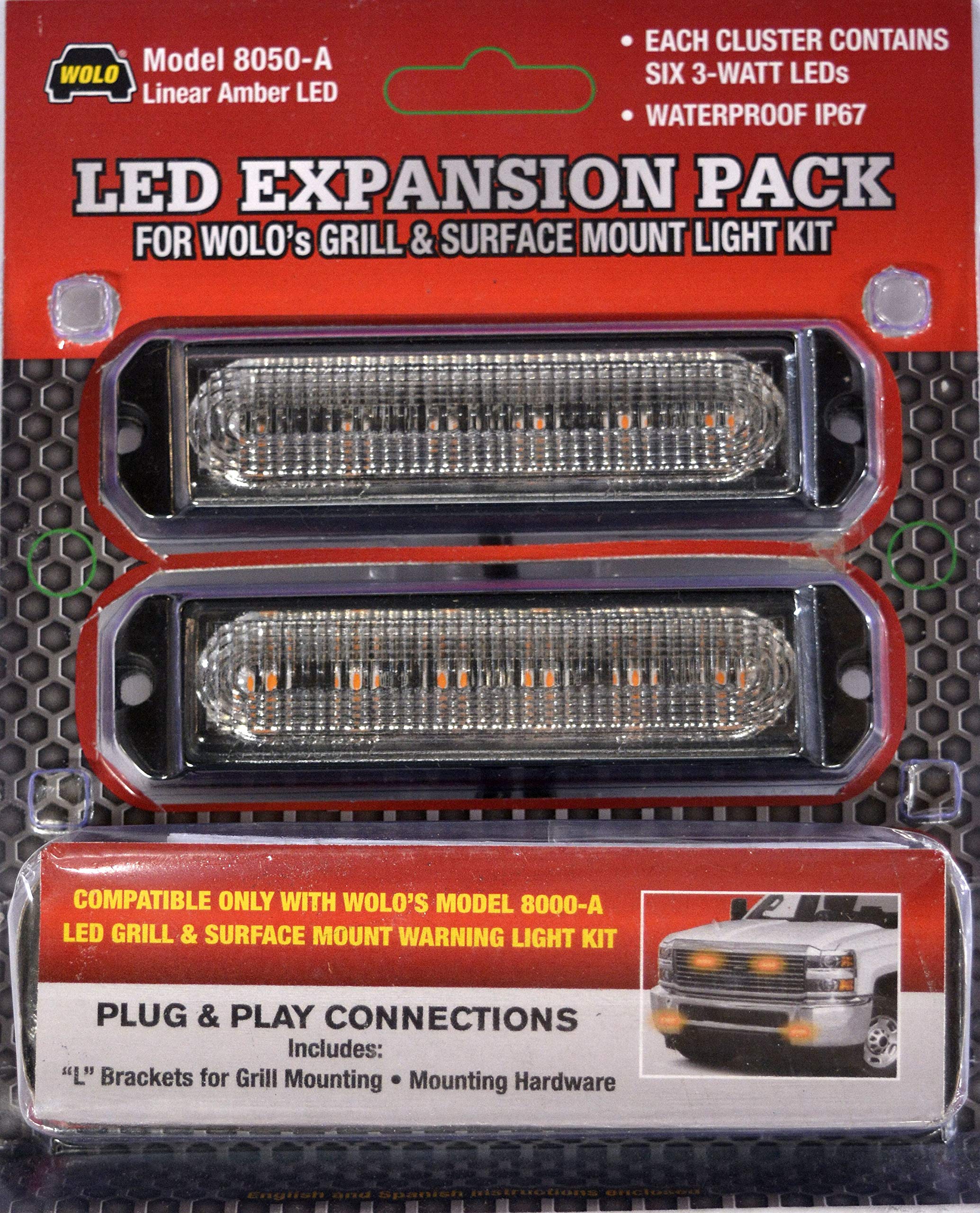 Wolo Amber LED 8050-A Expansion Kit for Wolo 8000 Series Grill and Surface Mount Kits