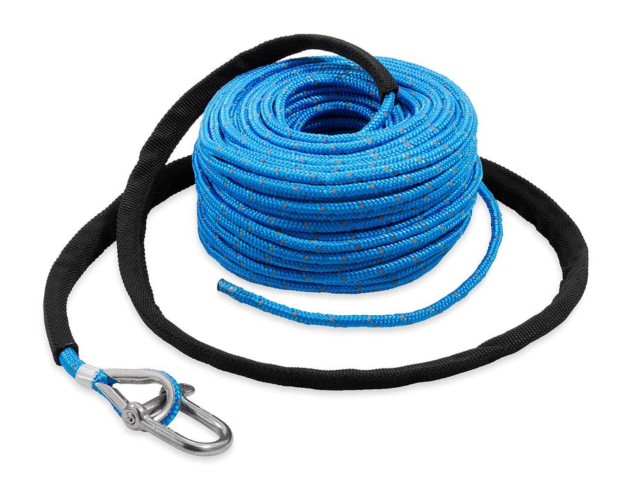 Camco 100ft Trac Outdoor Anchor Rope | Features an 800 lb. Break Strength | Includes a Stainless Steel Anchor Shackle (69080)