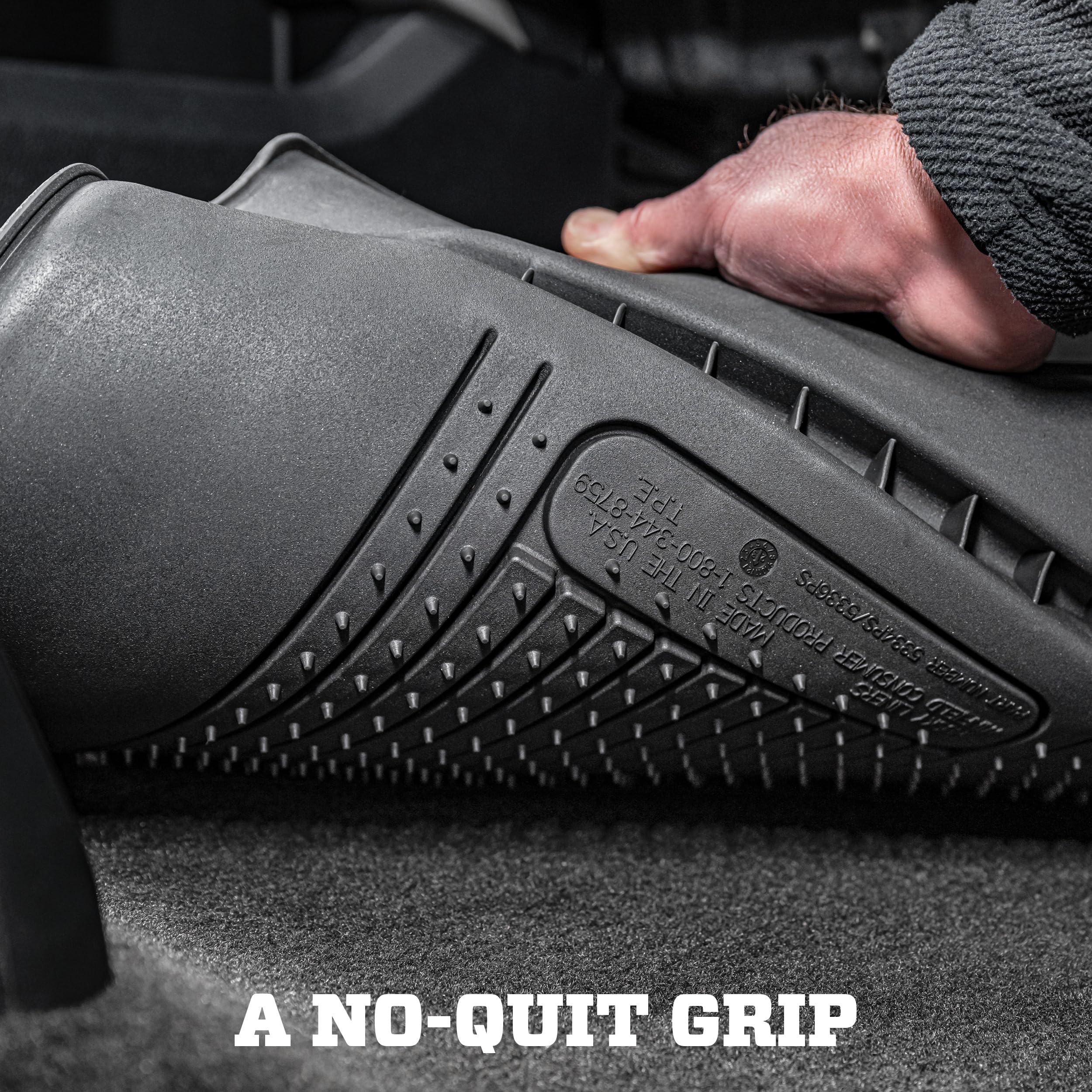 Husky Liners Floor Mats Weatherbeater | Fits 2004-2009 Toyota Prius | Front & 2nd Row, 3-pc Black - 98521