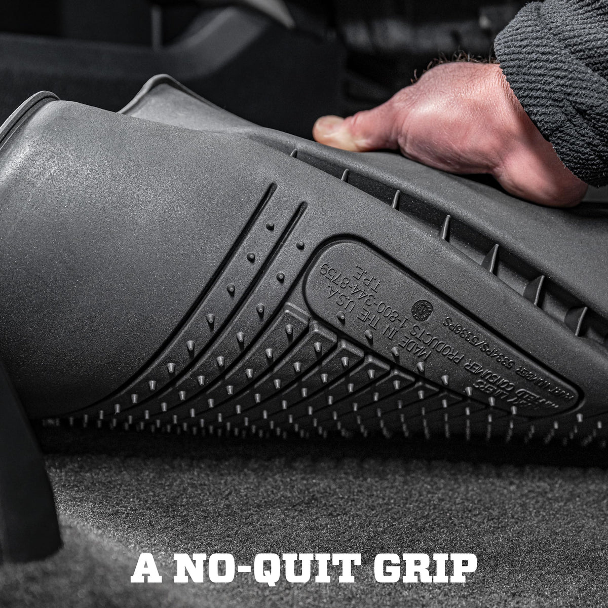 Husky Liners Floor Mats Weatherbeater | Fits 2008-2022 Toyota Sequoia w/Out 2nd Seat Console | 2nd Row, 1-pc Black - 11891