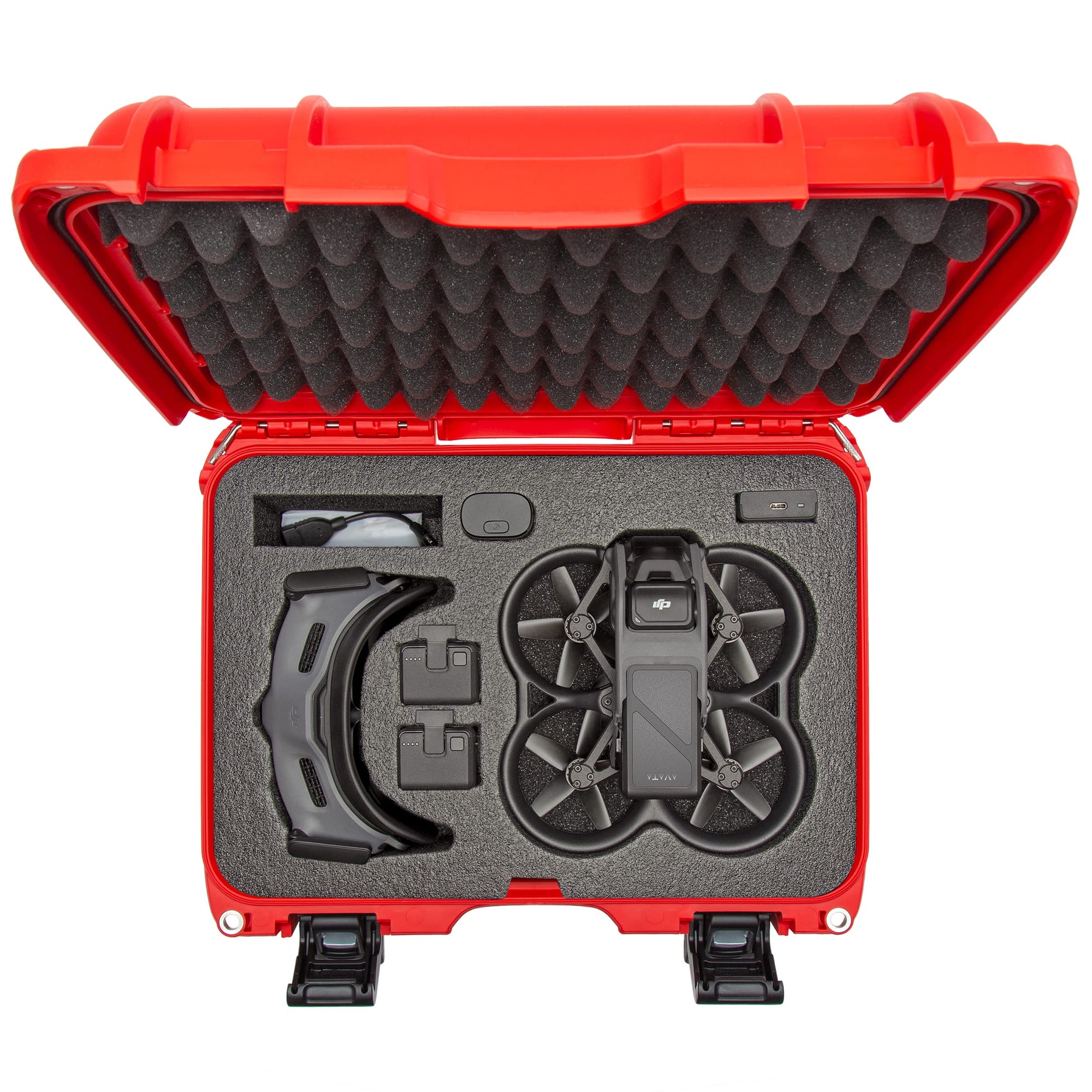 Waterproof Nanuk 915 Hard Case with Foam Insert for DJI Avata FPV Unit, Goggles and Controller - Red