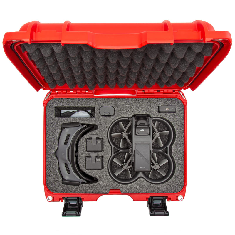 Waterproof Nanuk 915 Hard Case with Foam Insert for DJI Avata FPV Unit, Goggles and Controller - Red