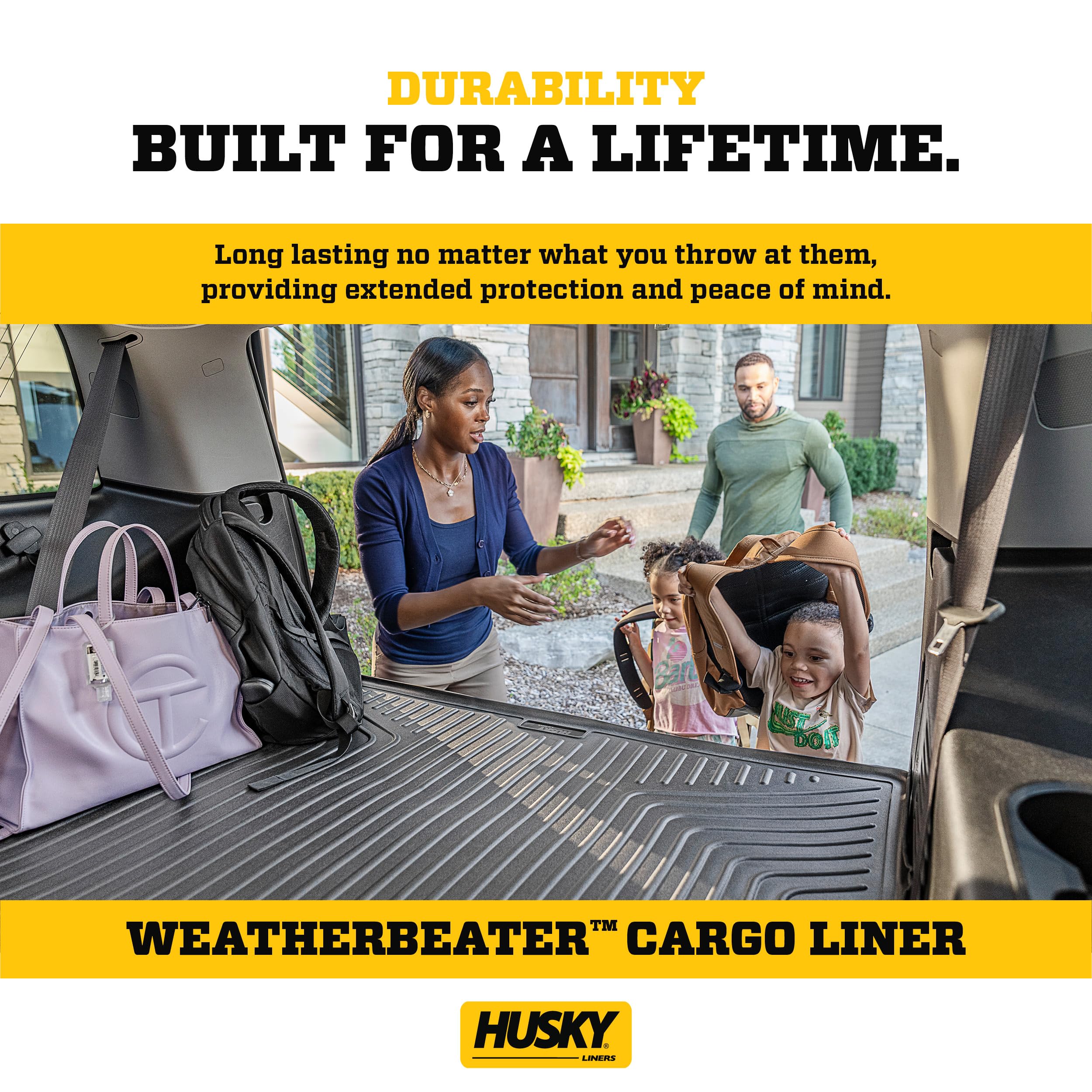 Husky Liners Cargo Liner Weatherbeater | Fits 2011-2021 Jeep Grand Cherokee; 2022 Jeep Grand Cherokee WK | 1-pc Grey - 20622