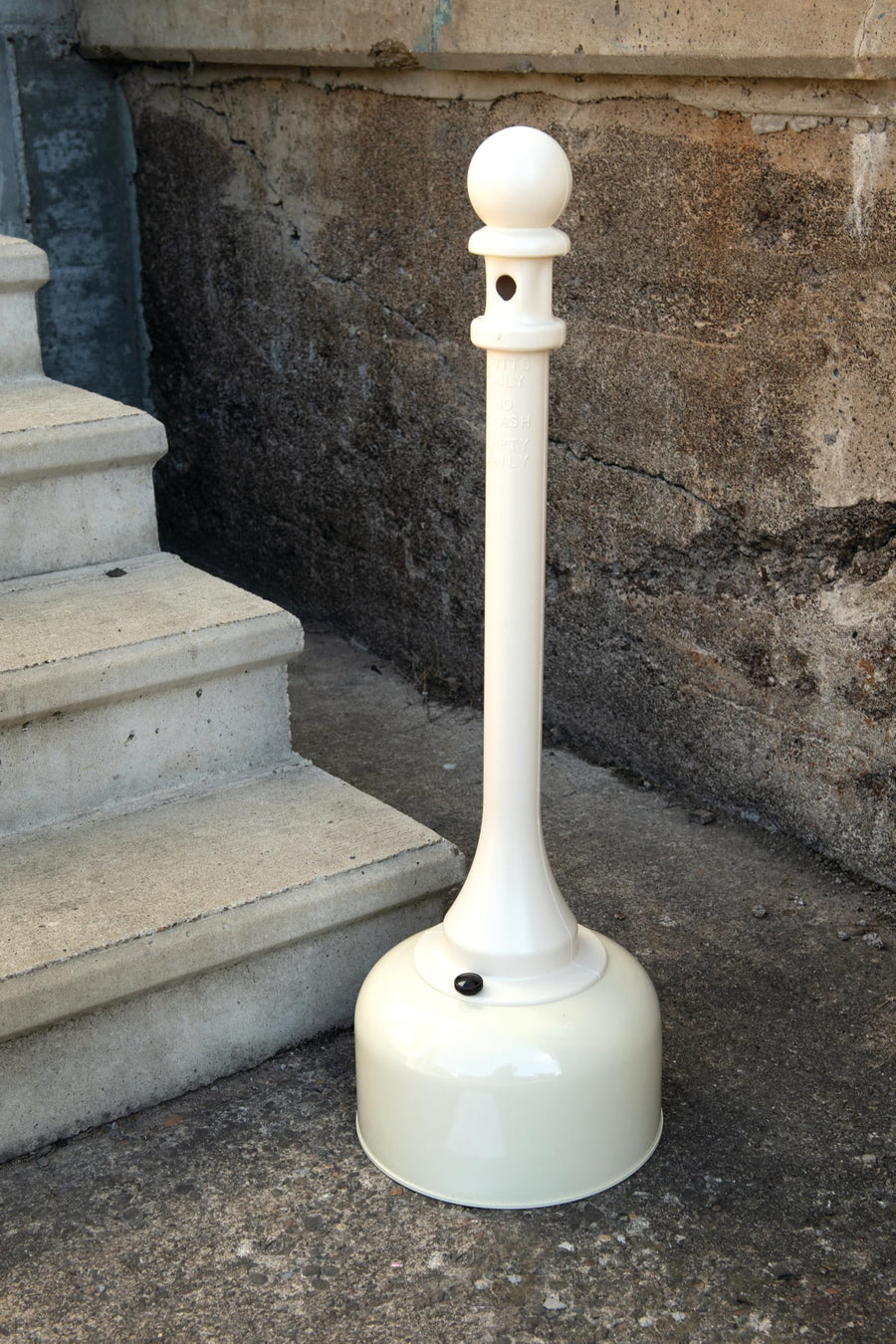 Eagle Galvanized Steel 1202BEI Poly Tube Cigarette Butt Receptacle, 2 gallon Capacity, 35" Height, 11" Diameter, Beige