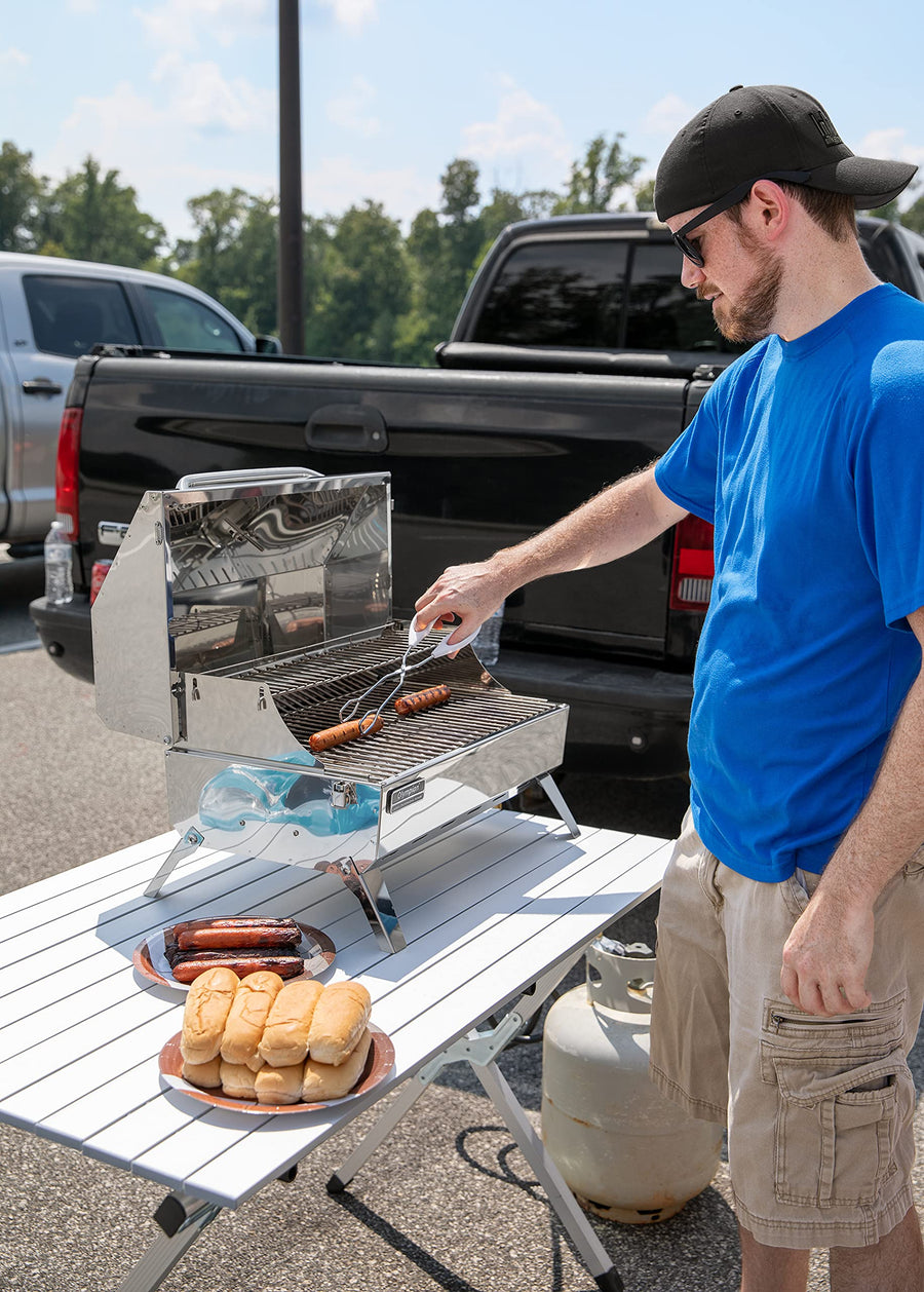 Camco Roll-Up Aluminum Table with Carrying Bag | Lightweight & Easy-to-Carry | Comfortably Sits 4-6 People | Ideal for Tailgating, Camping, The Beach, Parties & More (51892)