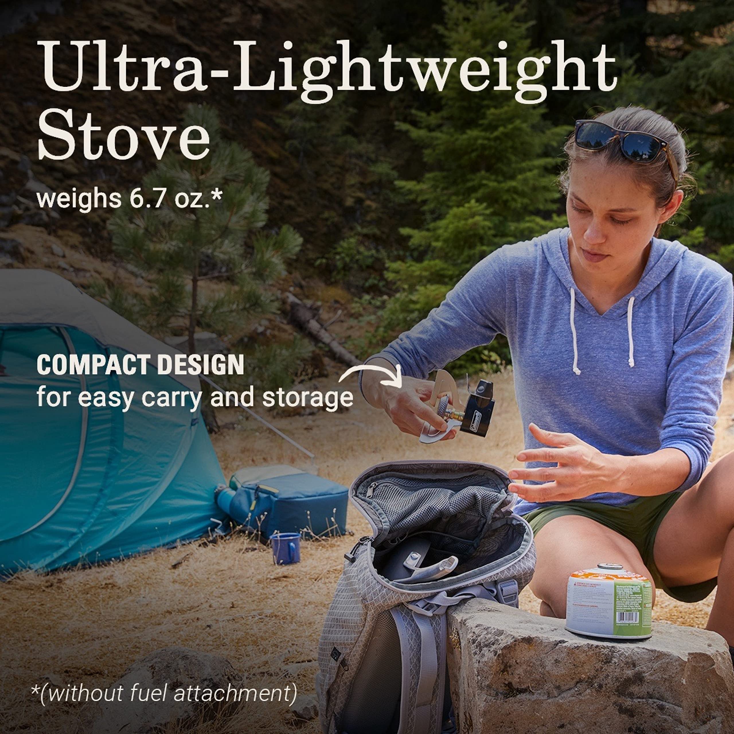 Coleman 1-Burner Classic Portable Backpacking Stove, Lightweight Camp Stove with Adjustable Burner, PerfectFlow Pressure Control, Ten Thousand BTUs Power - Ideal for Camping, Backpacking, Tailgating