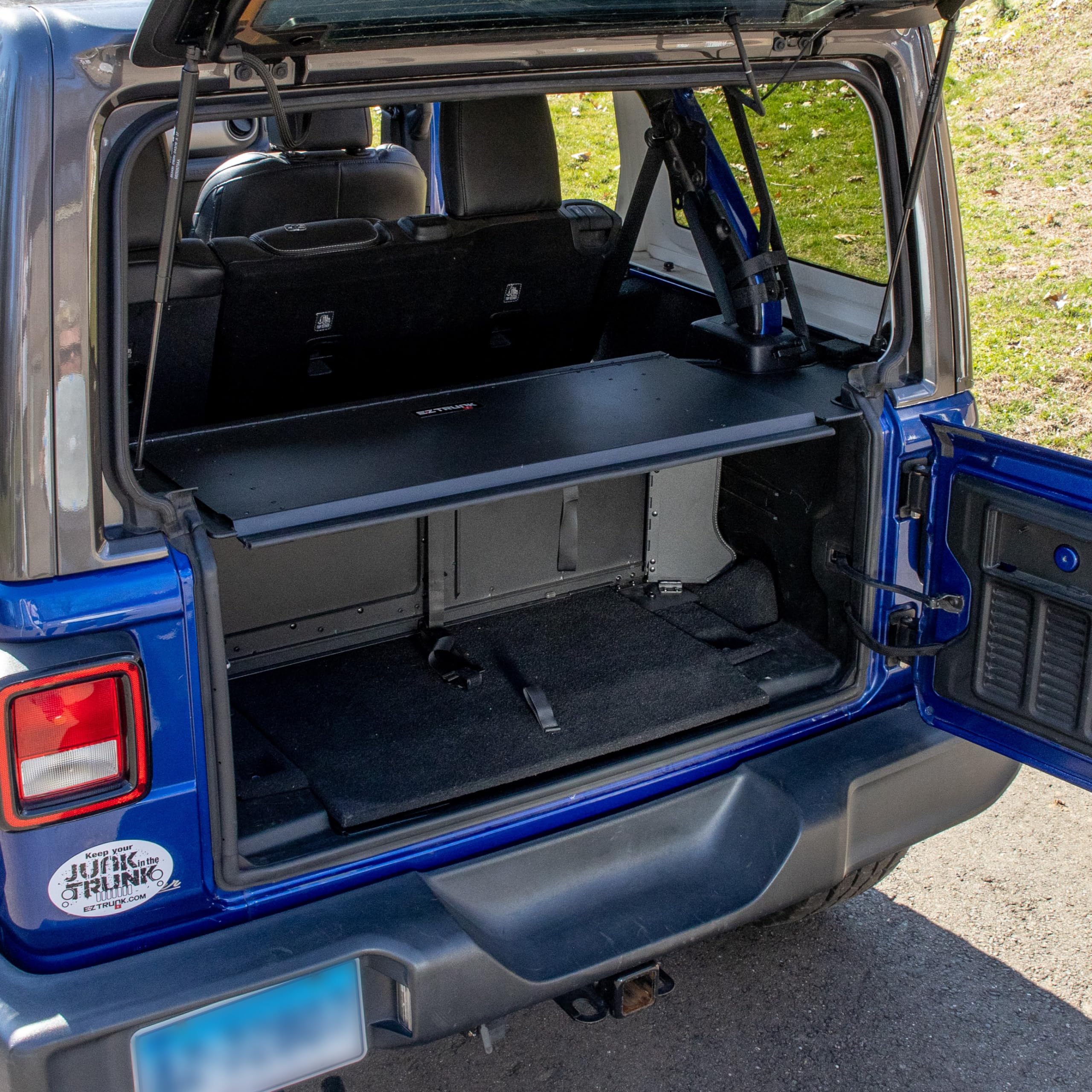 Folding Security Trunk/Storage Box EZTrunk for JLU 2018 & UP (4dr) by EZ4X4 Patented & Patent Pending