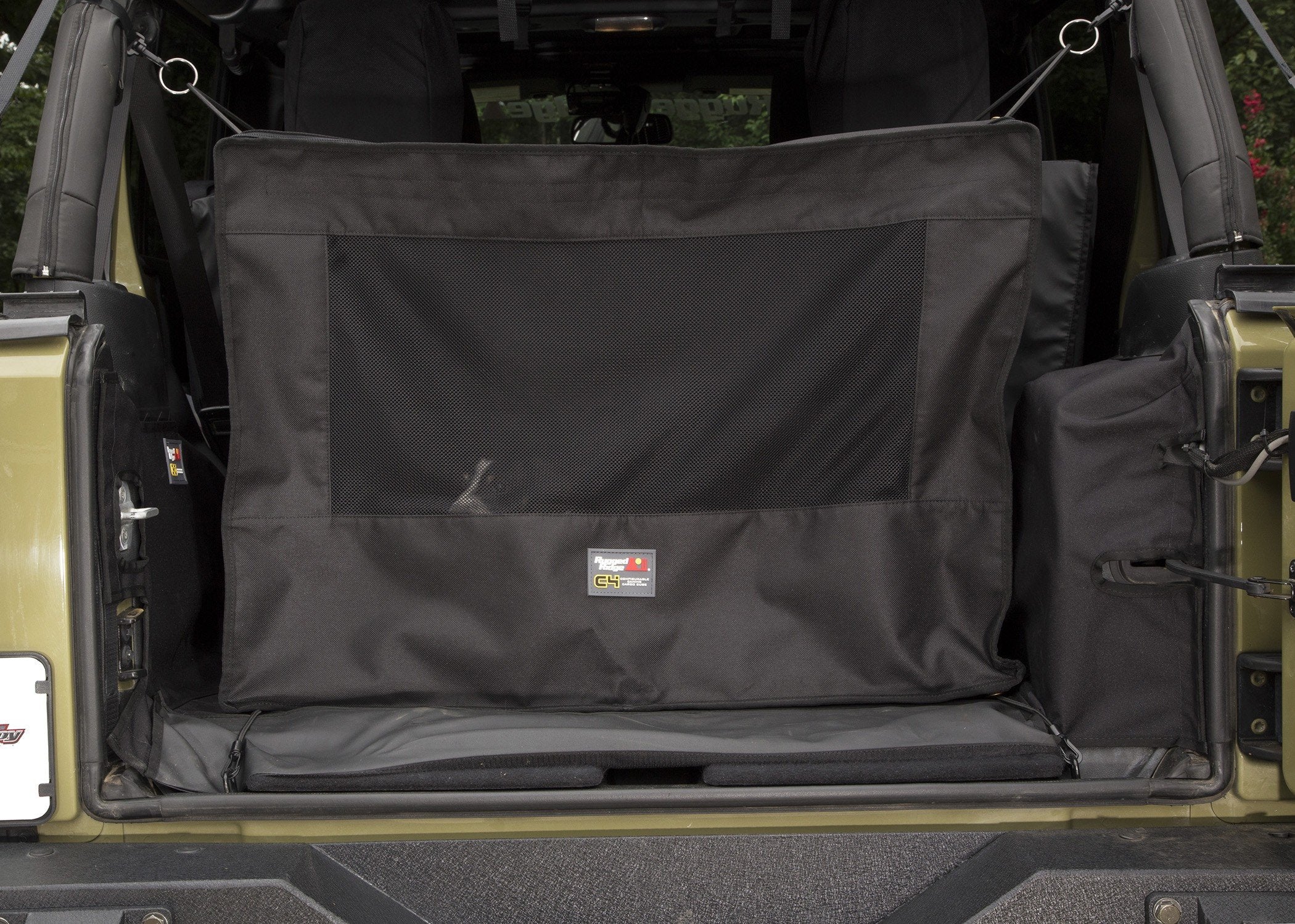 C4 Rugged Ridge Canine Cube for Jeep Wrangler JK | Fabric, Black | 13260.20 | Fits 2007-2018 Jeep Wrangler JKU 4-Door