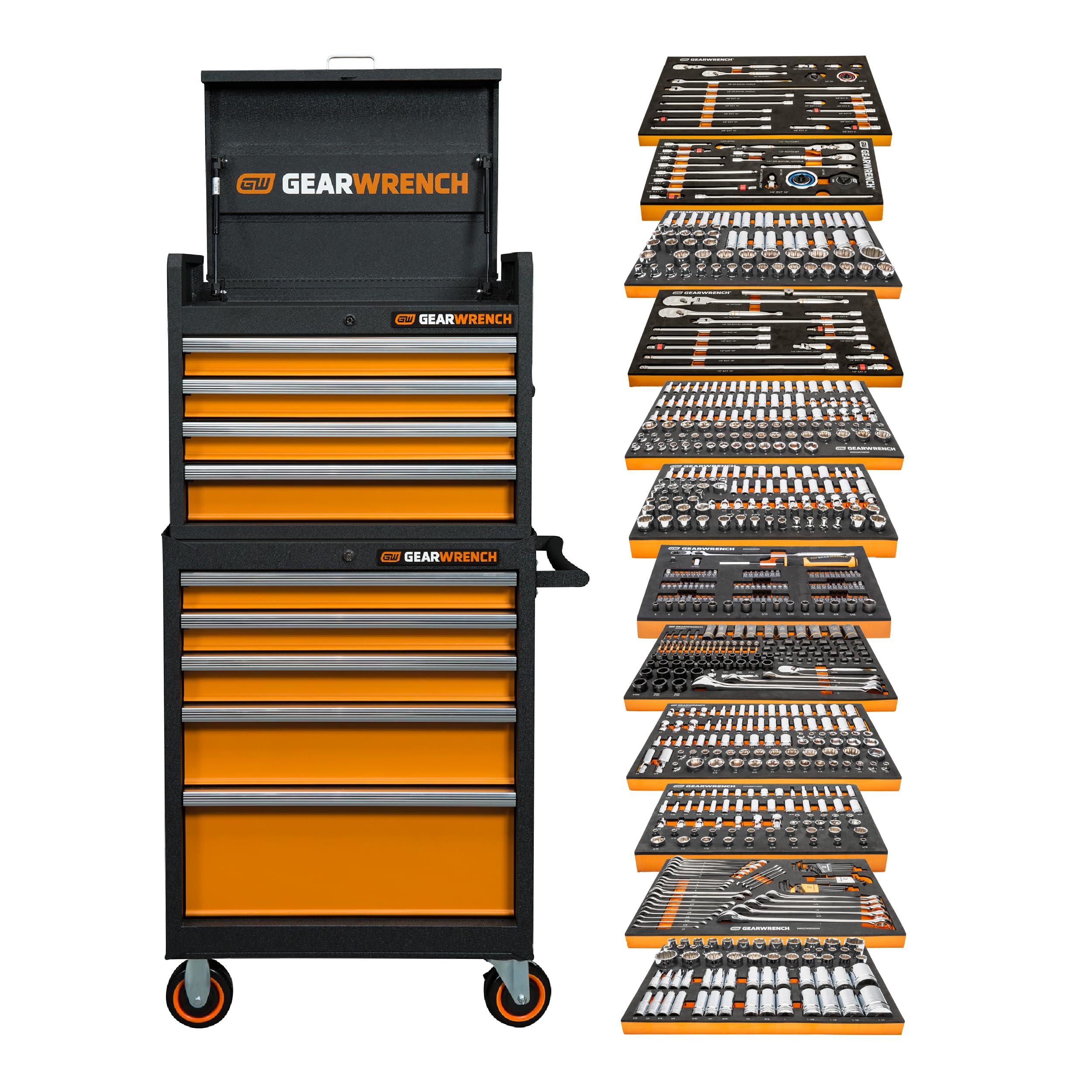 Master Mechanics Tool Set GEARWRENCH 791 Piece in Premium Modular Foam Trays with GSX Mobile Tool Storage | MEGAMODPRO