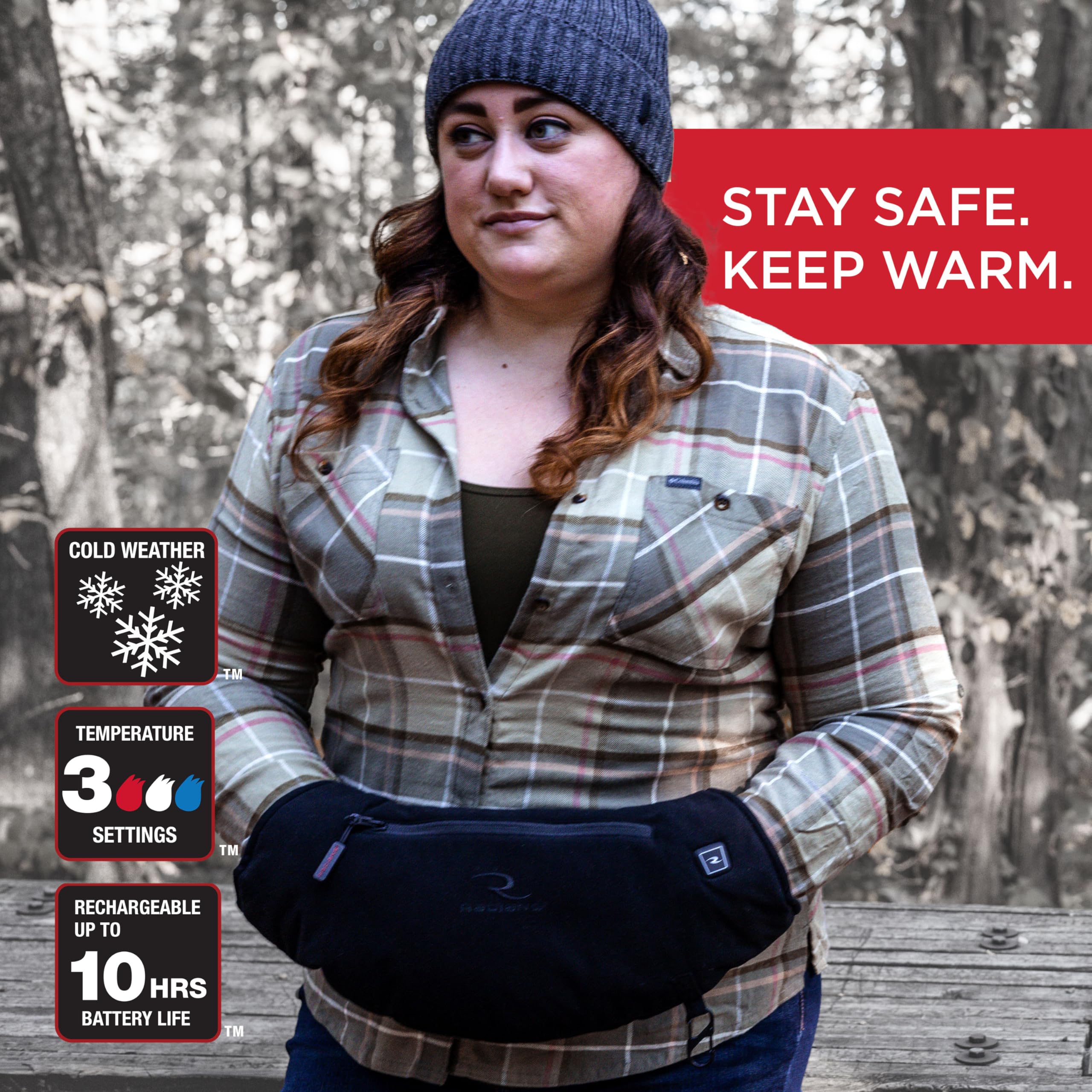 Radians Cold Weather RHG-A900 Wind Resistant Heated Hand Warmer Kit with Battery - Black
