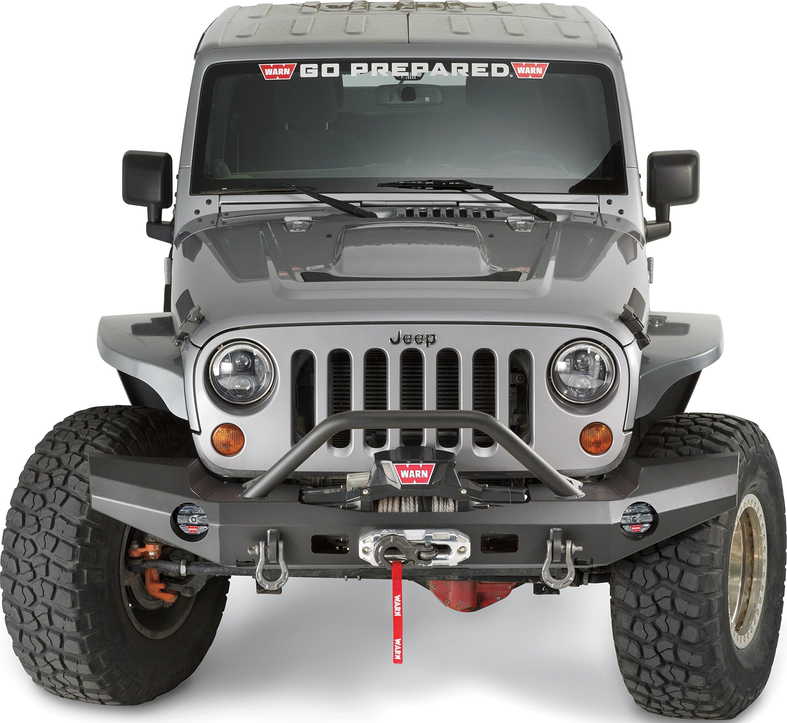 Elite Series WARN Full-Width Front Bumper for Jeep JK Wrangler, with Grille Guard Tube