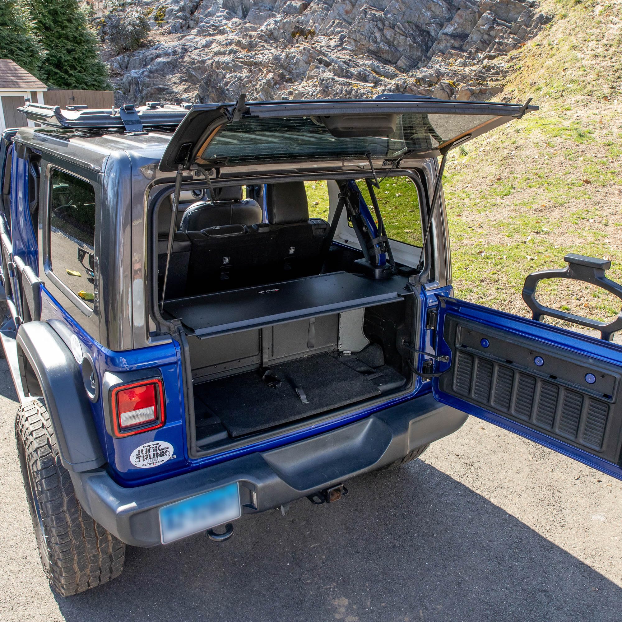 Folding Security Trunk/Storage Box EZTrunk for JLU 2018 & UP (4dr) by EZ4X4 Patented & Patent Pending