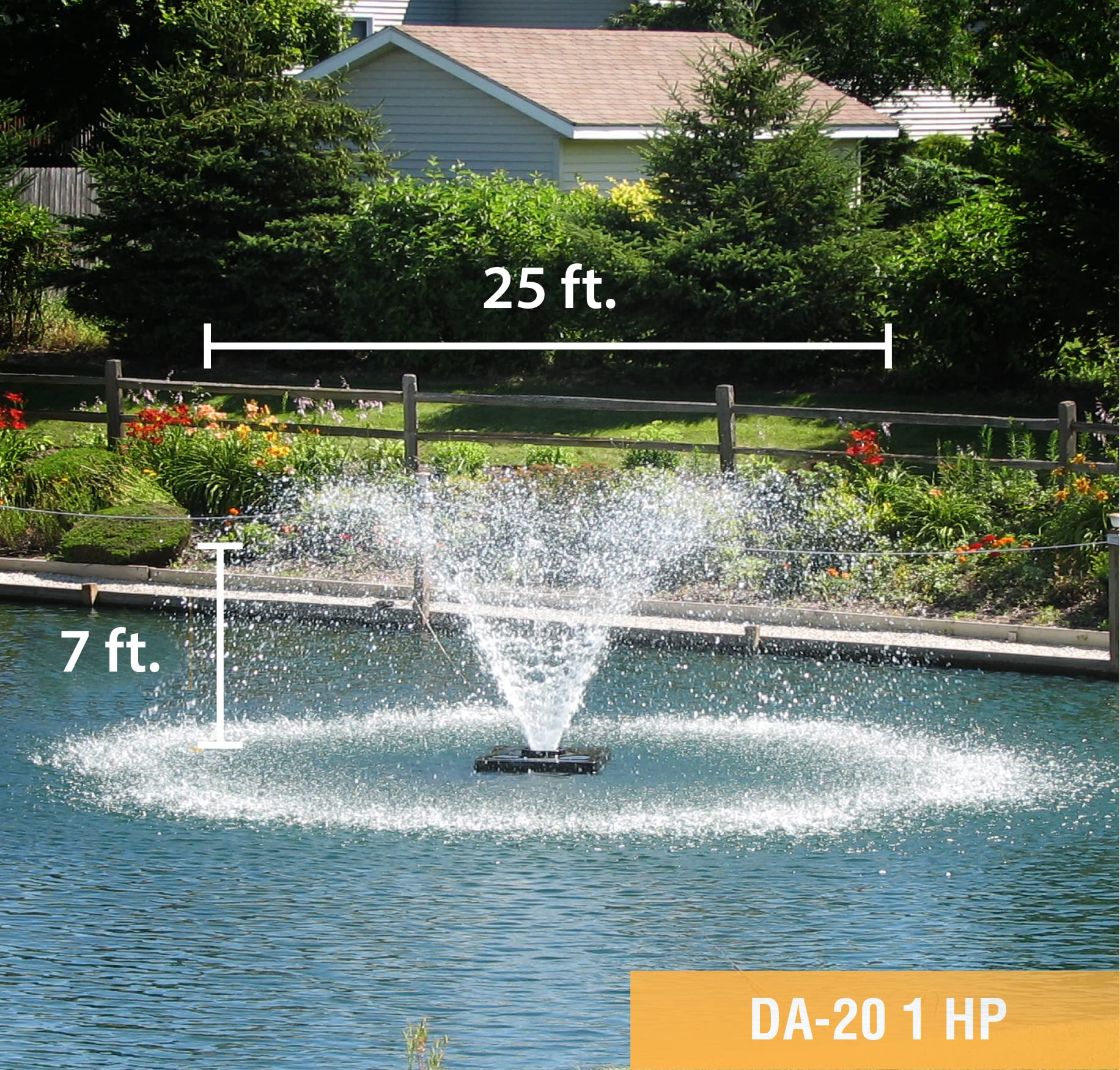 Scott Aerator DA-20 Pond Aerator Display - 1 Horse Power 115V 70ft Cord | Aerating Fountain for up to 1 Acre Ponds | Pump for Small Ponds | Aeration Systems | Made in USA