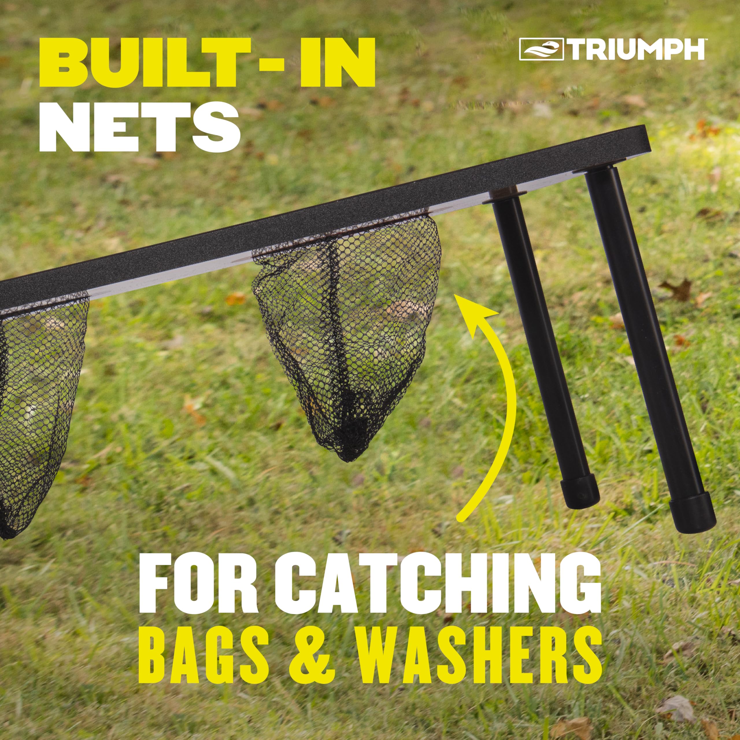 2-in-1 Triumph Sports Bag Toss/Washer Toss Combo - Includes 2 Game Platforms, 6 Toss Bags, 6 Washers