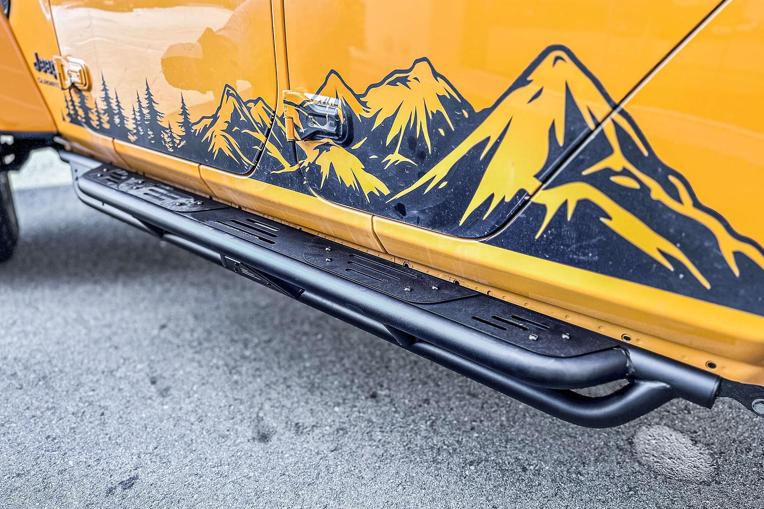 Attica4x4 Cobra Tek - Terra Series Side Steps | Compatible with Jeep Gladiator JT (2019-2023) | Durable Steel with Rugged Style | Textured Black Powder Coat | Off-Road Vehicle Accessory.