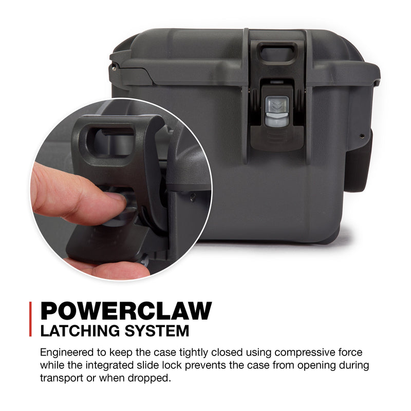 Graphite Nanuk 908 Waterproof Hard Case with Padded Dividers
