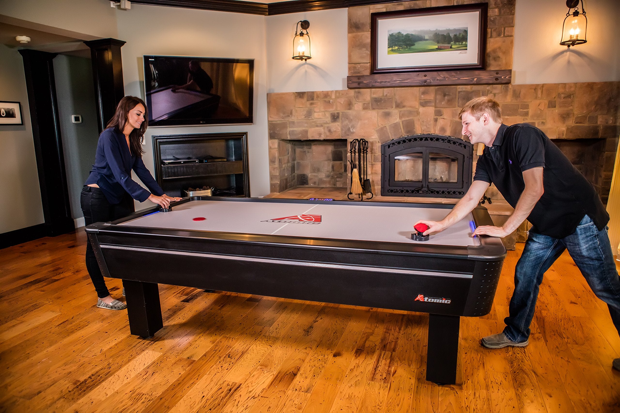 Atomic 8' AH800 Air Hockey Table with High Powered Blower with Advanced Air-Flow System and LED Scoring