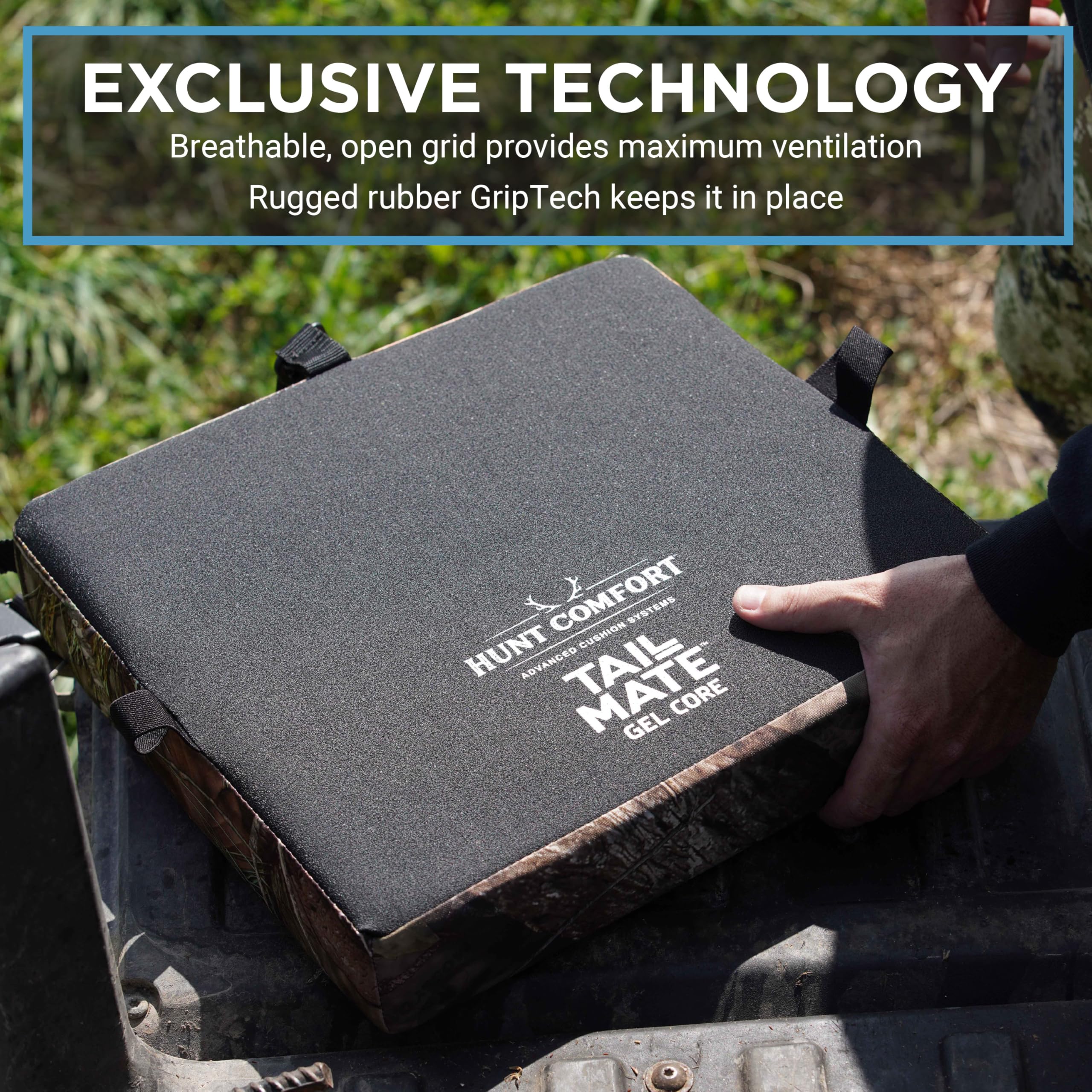 GelCore Tail Mate Premium Seat Cushion with Memory Foam for Stadium Seats, Office, Home, Car, Hunting, Travel, and More, Mossy Oak