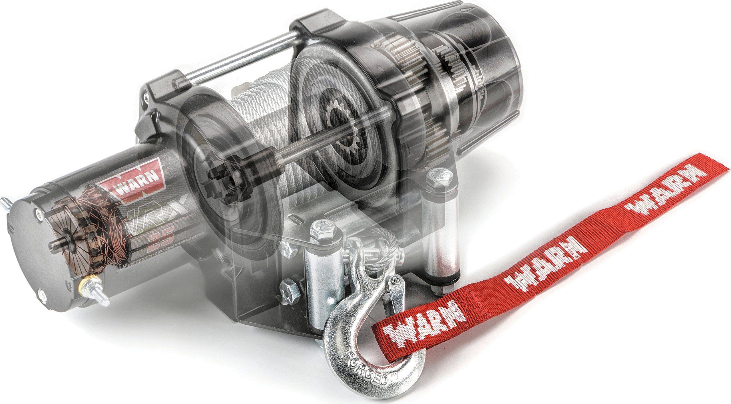 VRX 45 WARN Powersports Winch with Dash Mounted Switch and Steel Cable Wire Rope: 1/4" Diameter x 50' Length, 2.25 Ton (4,500 lb) Capacity