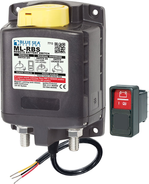 ML-RBS Blue Sea Systems 7713 Remote Battery Switch with Manual Control Auto-Release - 12V