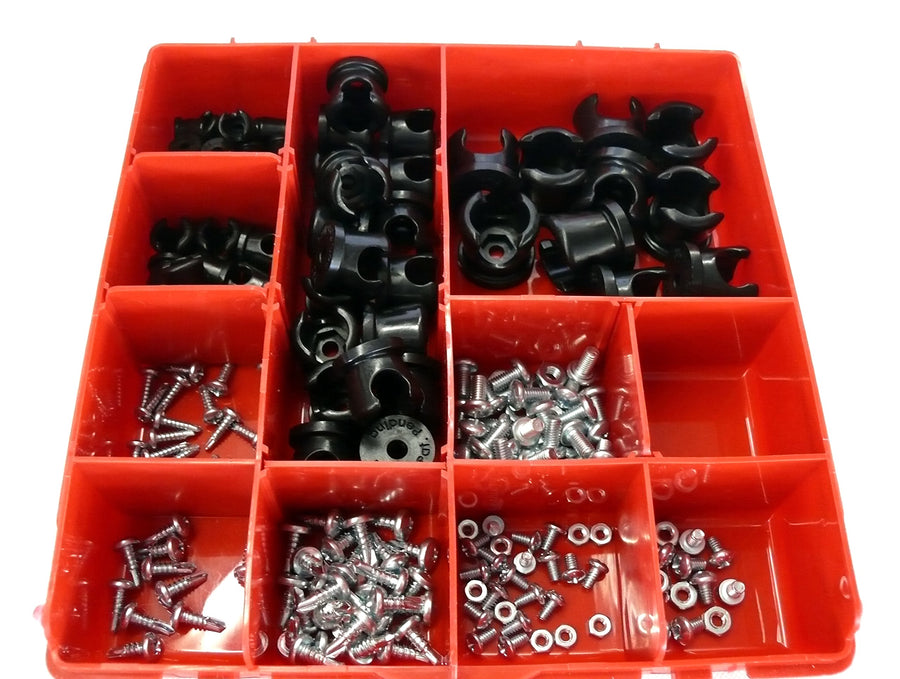 Hard Line Clamp NotcHead 1100 Shop Builder Kit (kit has 18 x 3/16", 10 x 1/4", 18 x 3/8" and 10 x 1/2" hard line clamps)