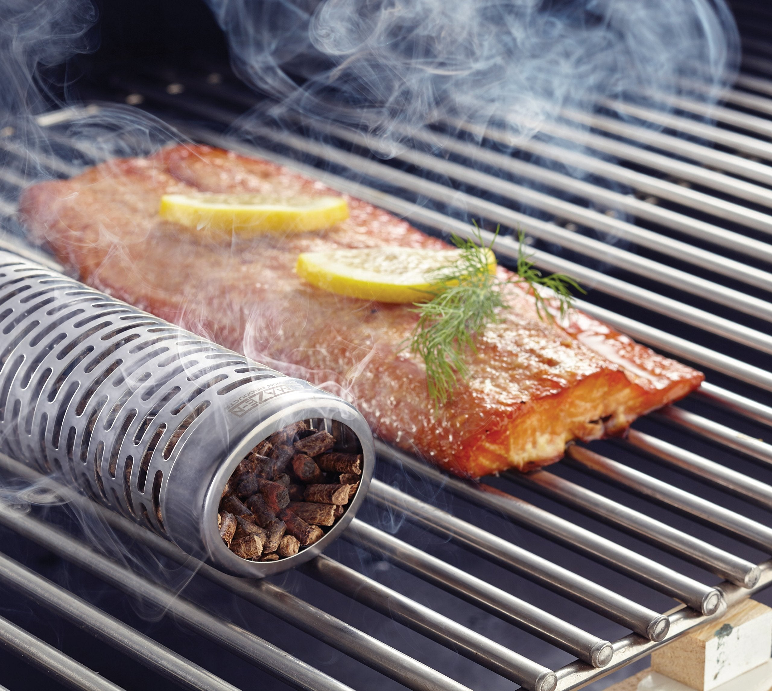 Oval A-MAZE-N AMNTS12 Pellet Tube Smoker, Hot or Cold Smoking, 12 Inch, Stainless