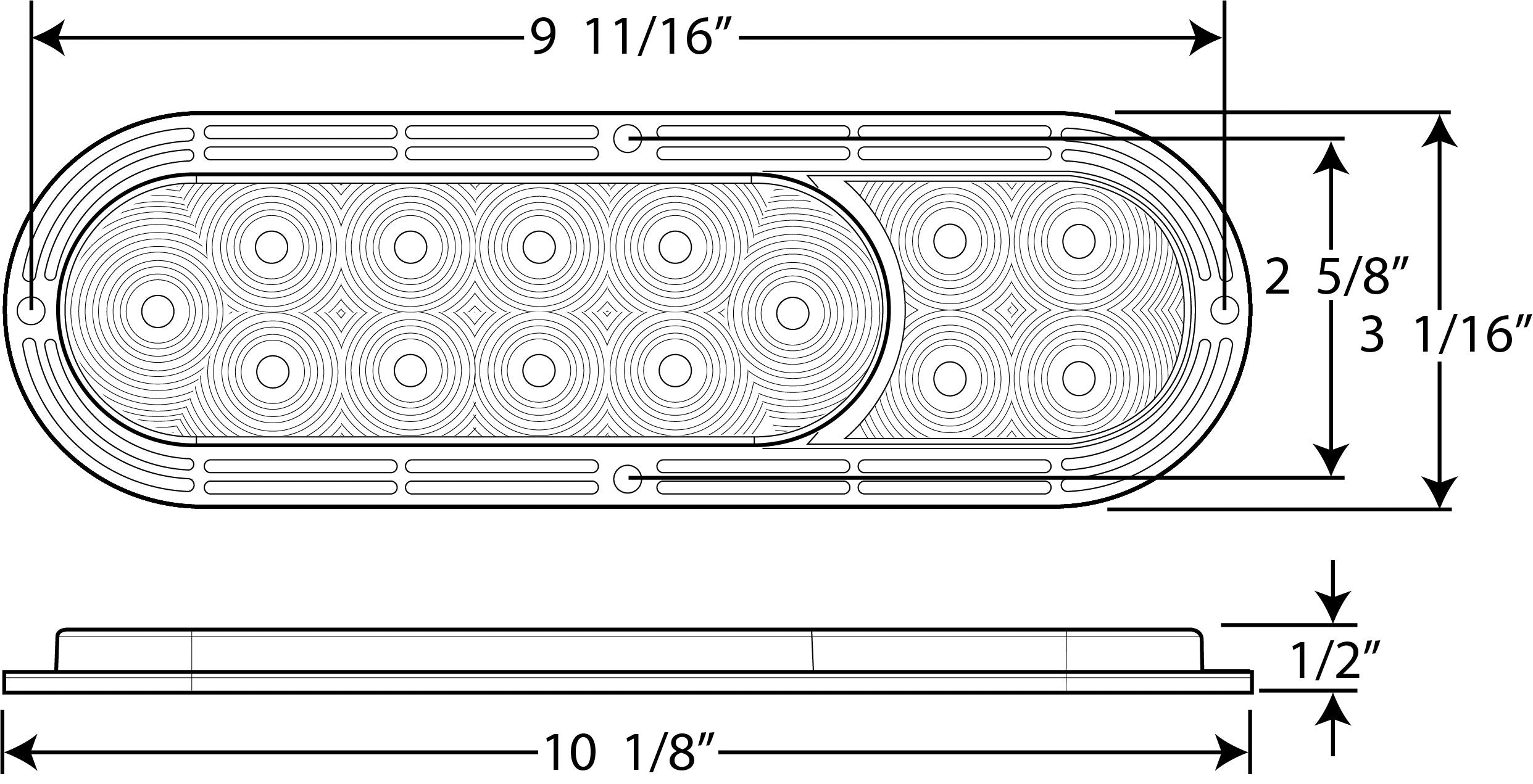 Optronics Red STL68RBP Surface Mount LED Combination Tail Light
