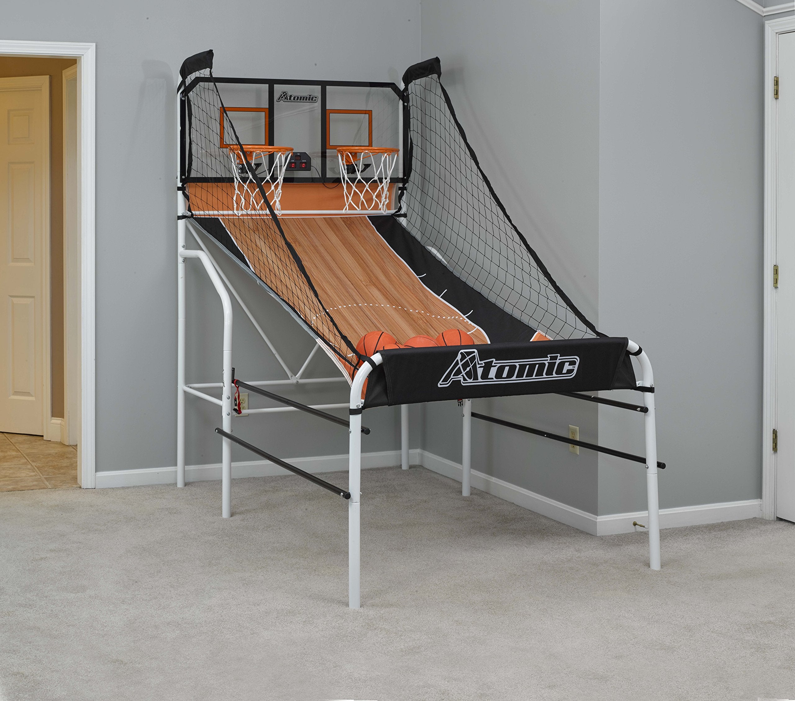Slam Dunk Atomic Basketball Shootout Includes 4 Miniature Basketballs and Air Pump and Needle