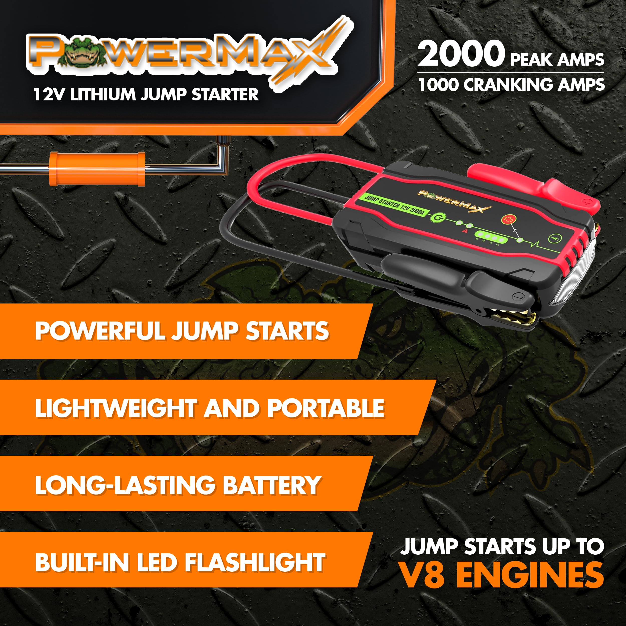 2000 Amp PowerMax Lithium Jump Starter