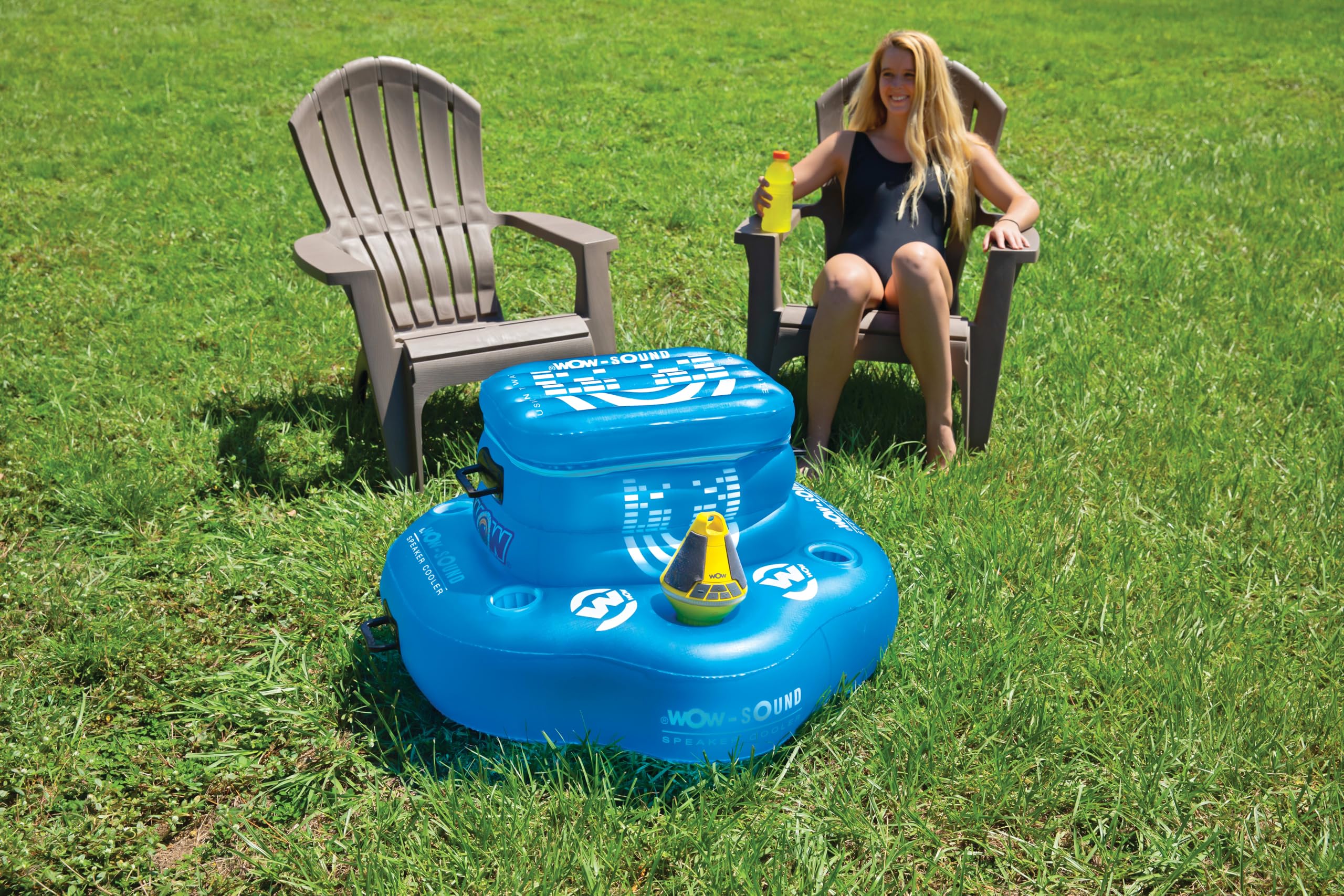 Float Fridge WOW Sports - Inflatable Floating Cooler - Portable Ice Chest For Pool & Beach - 30 Pack Capacity