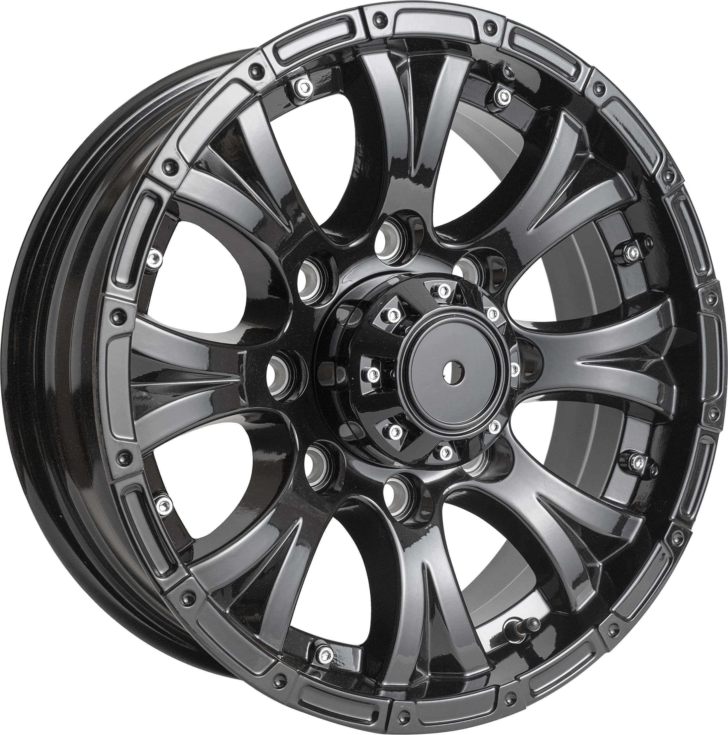16X6 ALUM TRLR WHEEL 8X6.5 FULL PAINT BLK 4.25CB 0OS 3750LCC